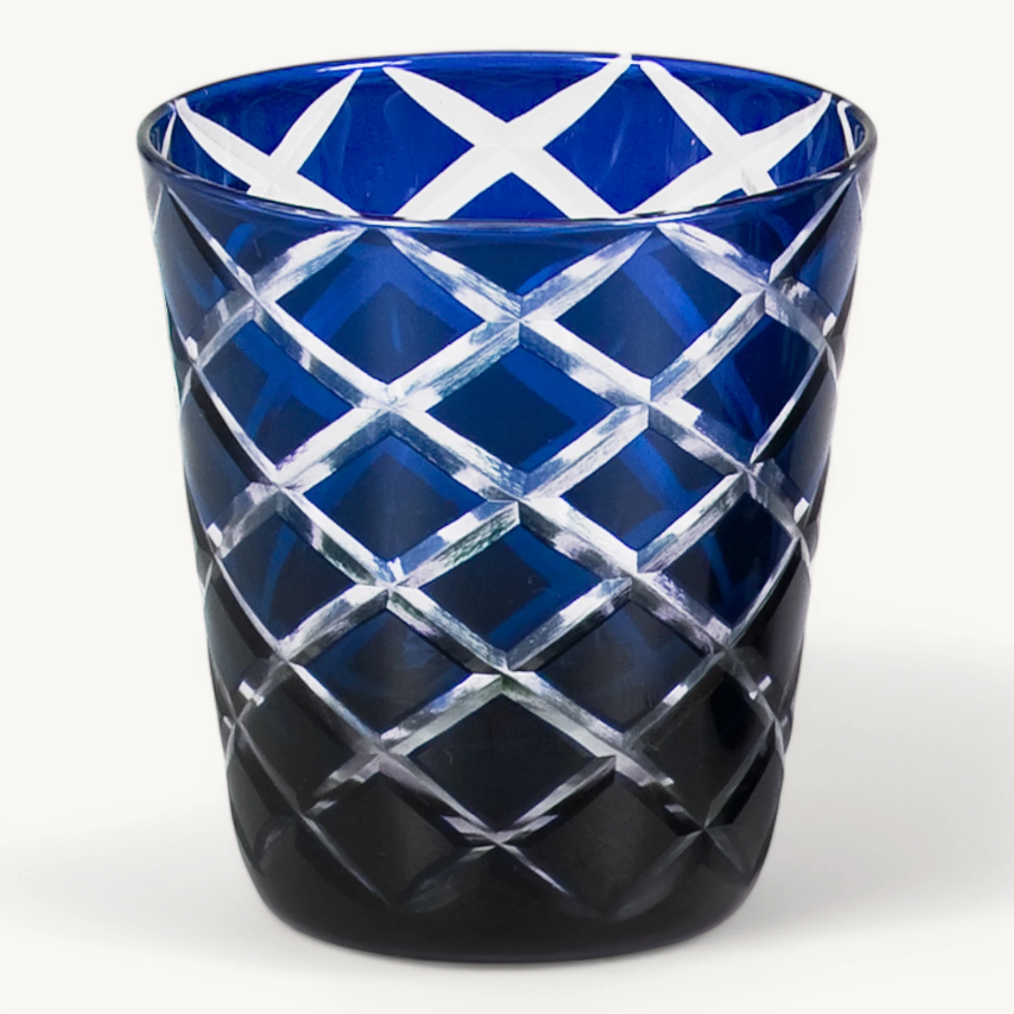 6er-Set Kristallgläser Dio (Höhe 10 cm, Füllmenge 230 ml), blau, handgeschliffenes Glas