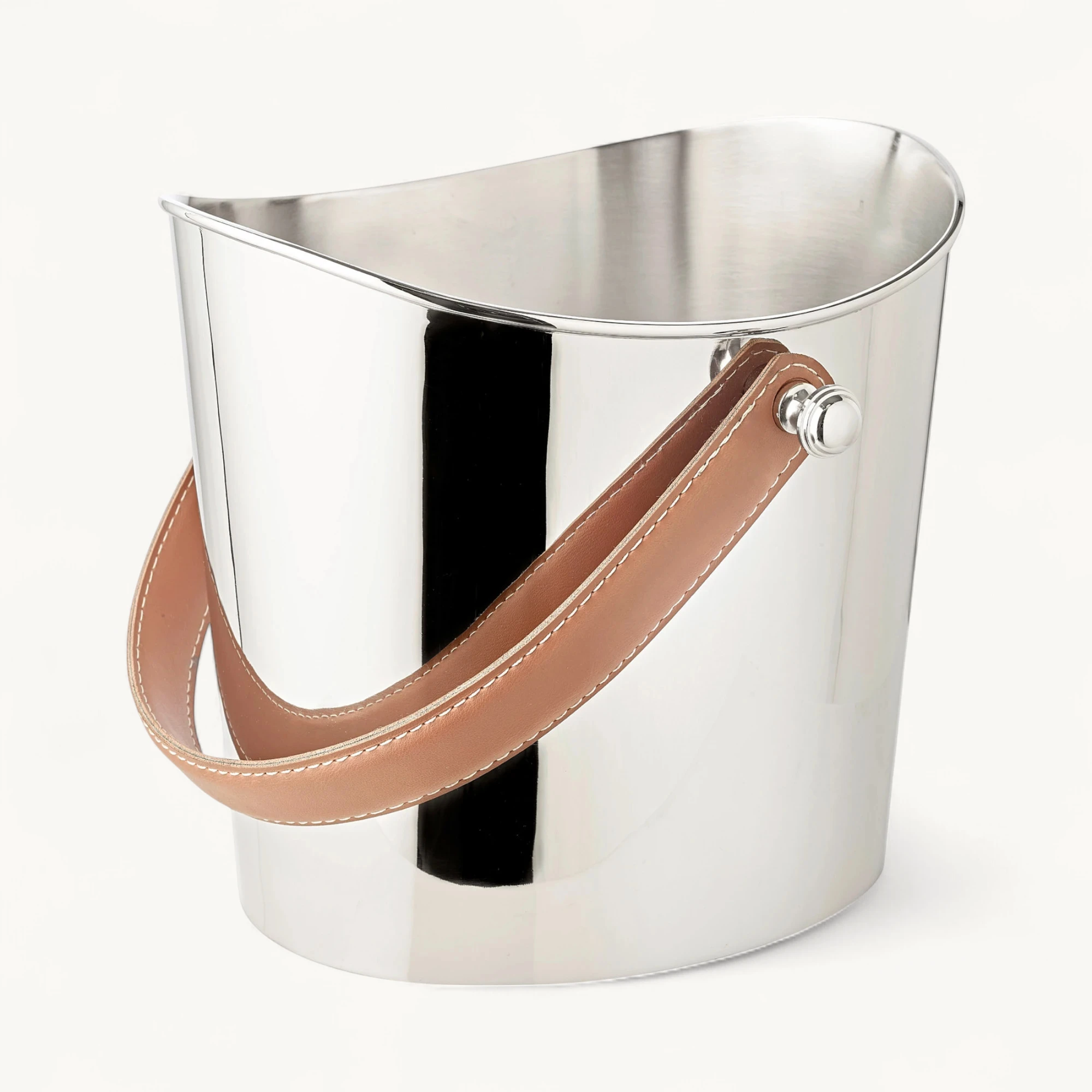 2. Wahl Eiseimer Gilbert (Höhe 23 cm), brauner Ledergriff, Edelstahl 2. Wahl Eiseimer Gilbert (Höhe 23 cm), brauner Ledergriff, Edelstahl