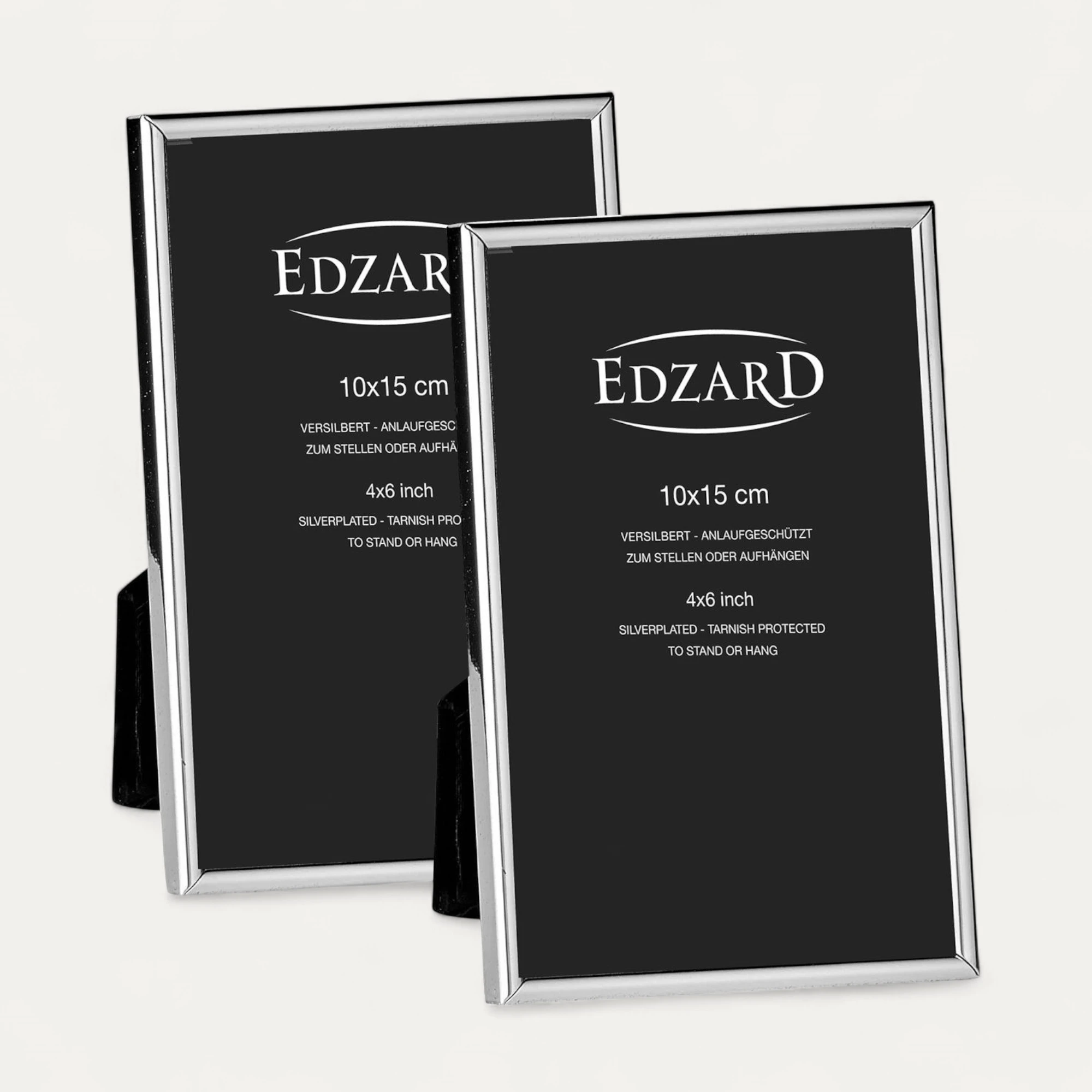 2er Set Bilderrahmen Genua (10x15 cm), edel versilbert, anlaufgeschützt