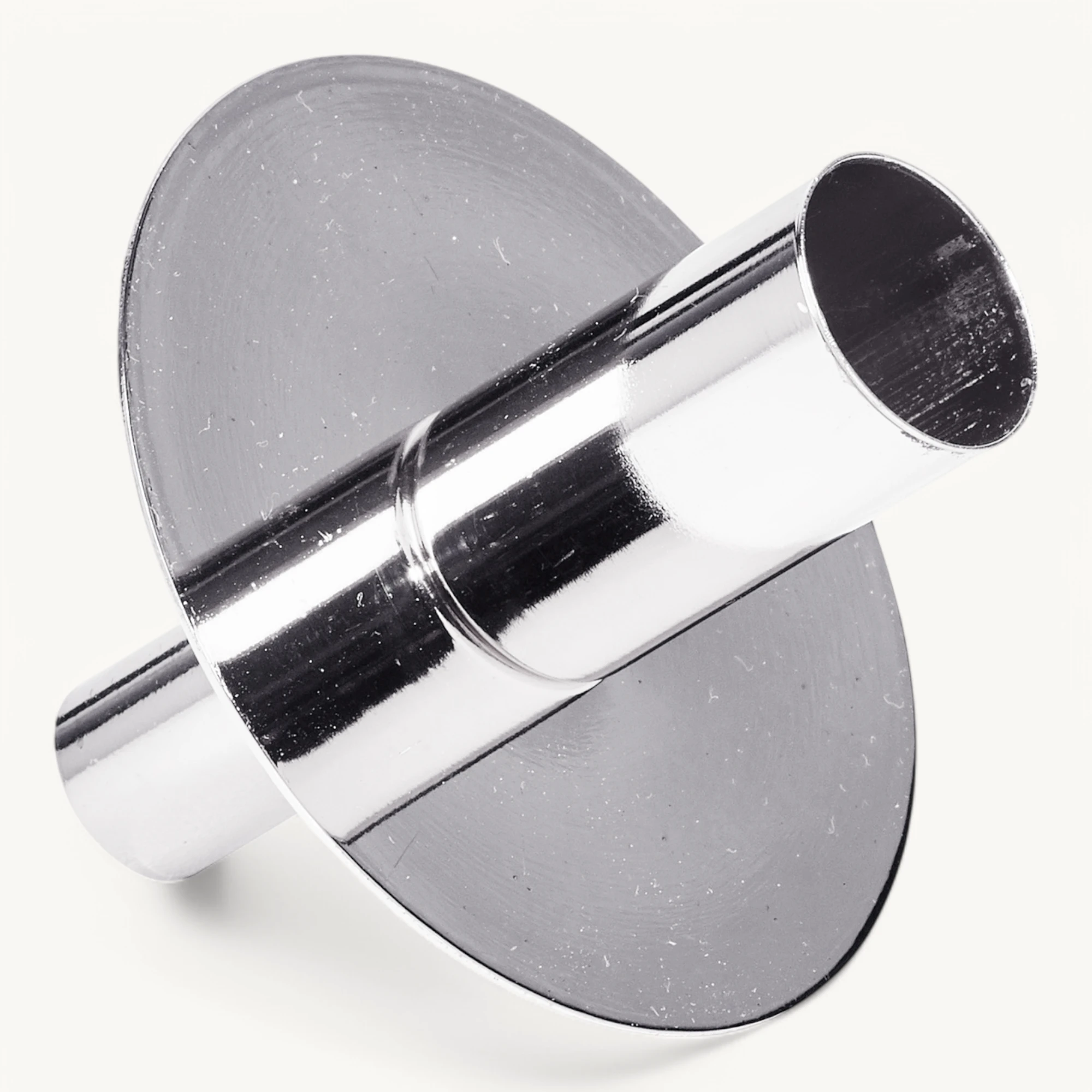 Flaschenkerzenhalter (Höhe 8 cm), silberfarben, glänzend, vernickelter Edelstahl