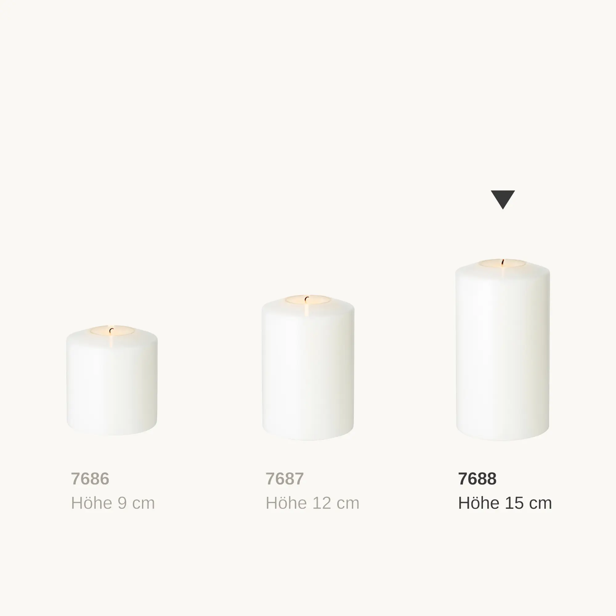 Dauerkerze Cornelius Doppel Pine (Höhe 15 cm, Ø 8 cm), weiß, hitzebeständig bis 90°