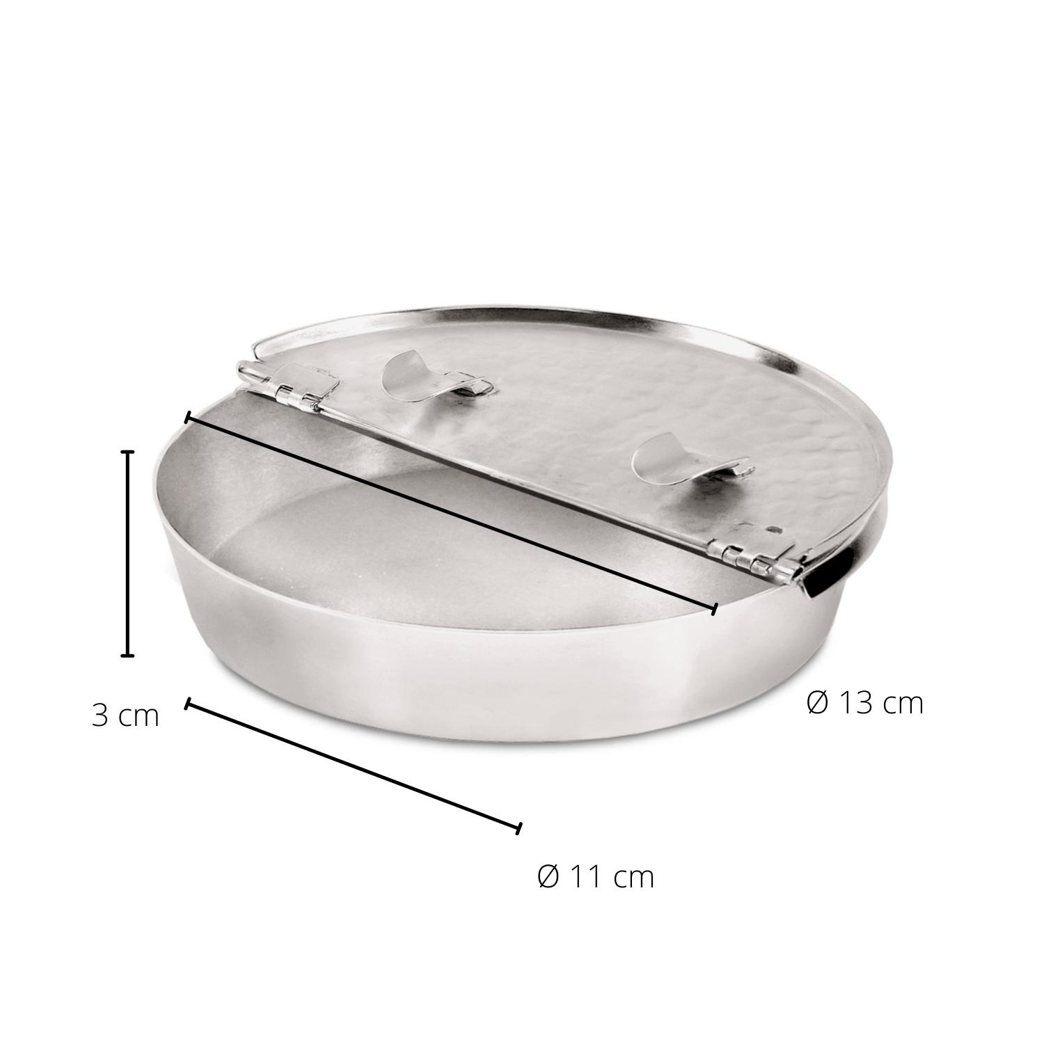4423-1500-px-Aschenbecher-Madras 2. Wahl Klapp-Aschenbecher Madras, gehämmert, schwerversilbert, Durchmesser 13 cm, Höhe 2,5