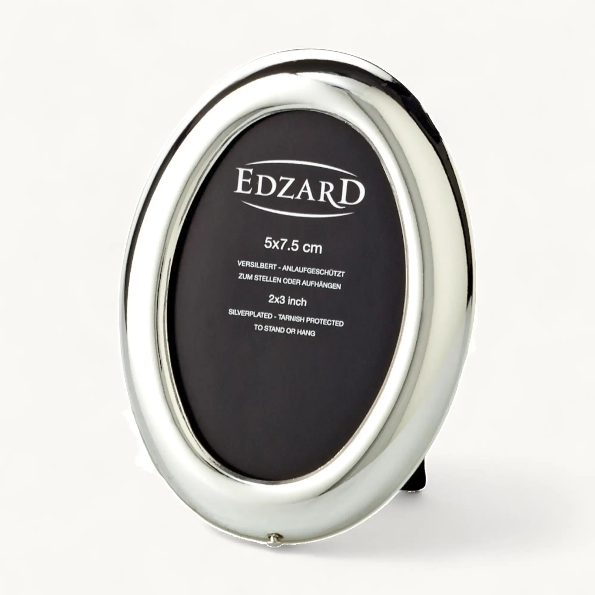 2er-Set Mini-Bilderrahmen Oval (5x7,5 cm), edel versilbert, anlaufgeschützt
