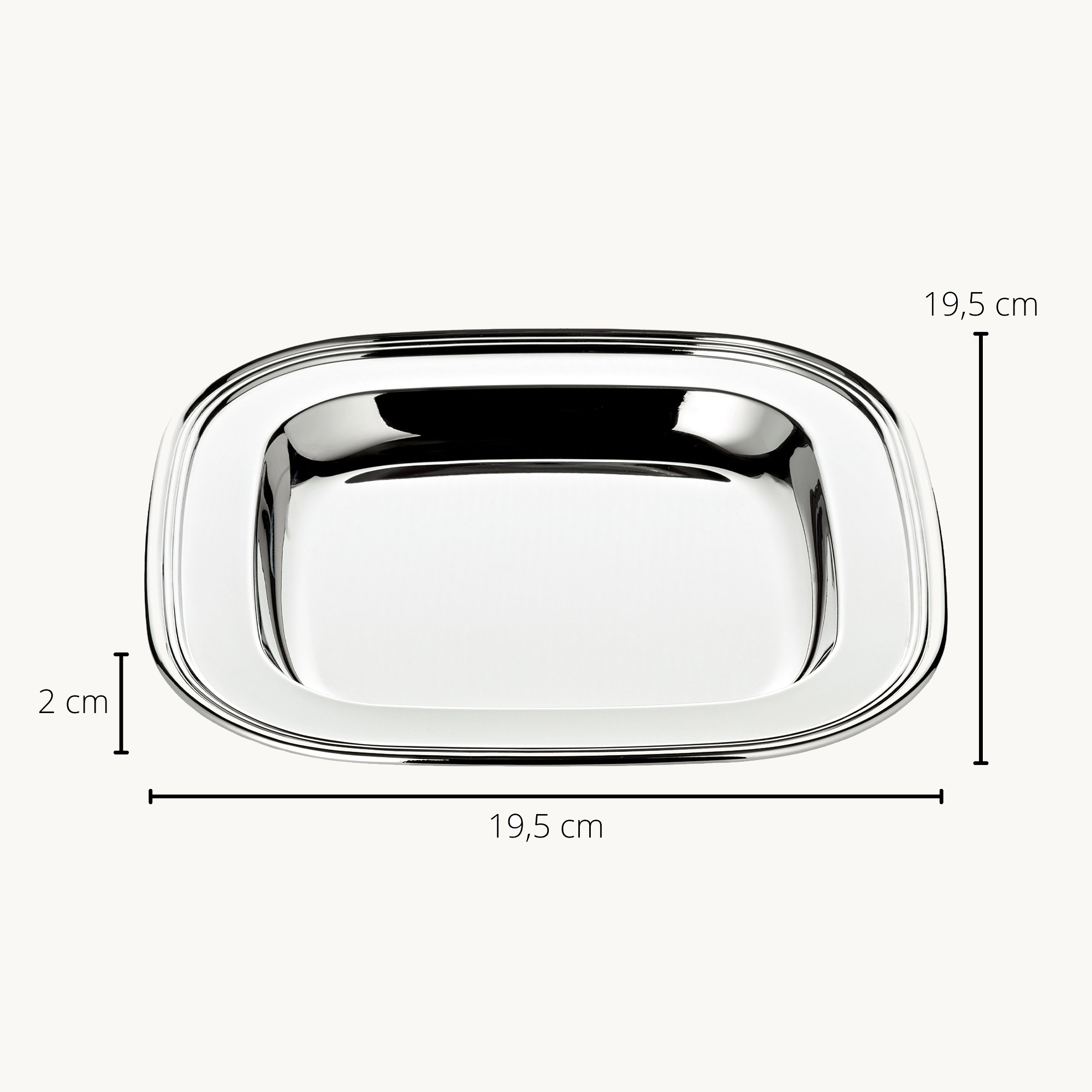 Tablett Marlo (19,5 x 19,5 cm), versilbert