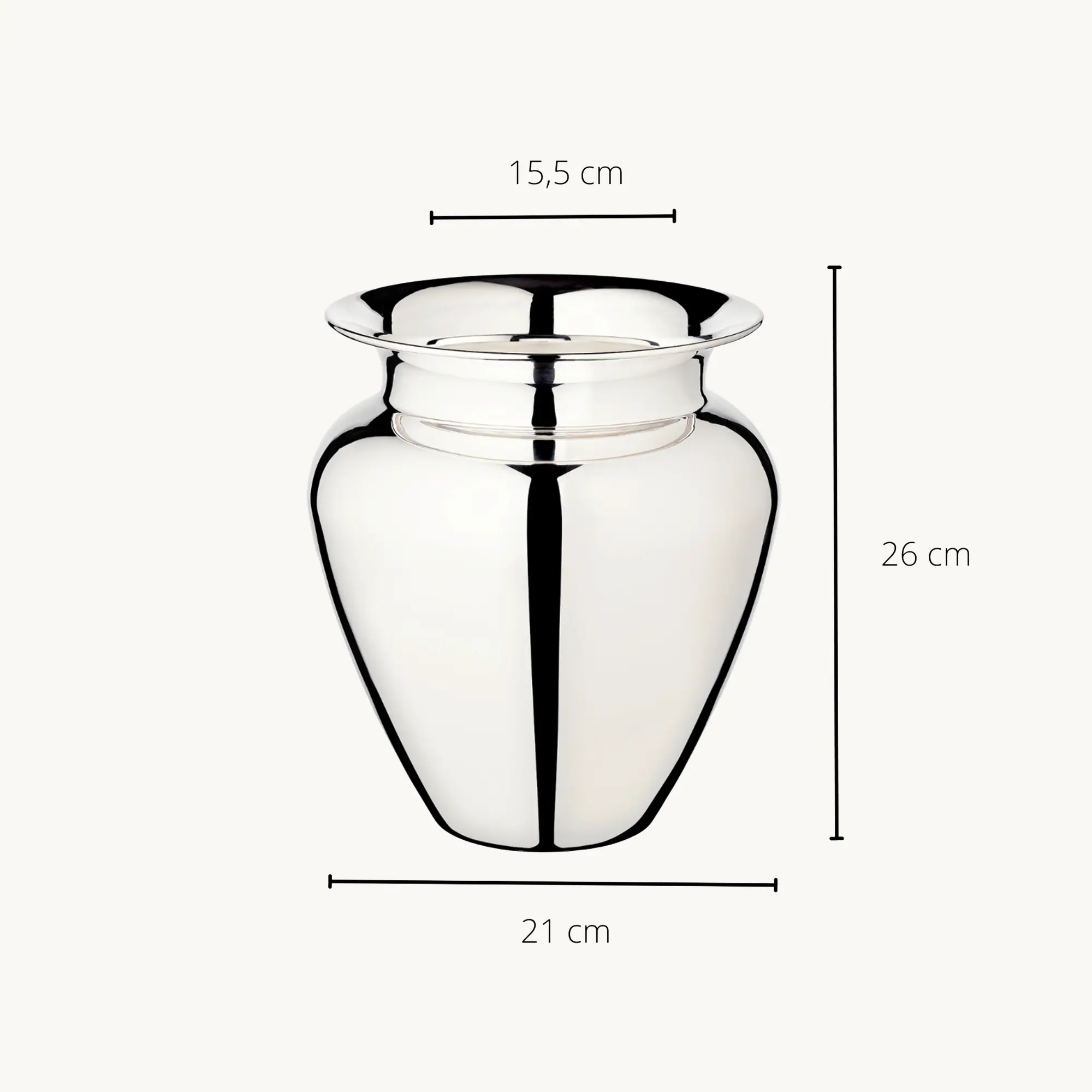 Vase Antonia  (Höhe 26 cm, Ø 21 cm), schwerversilbert