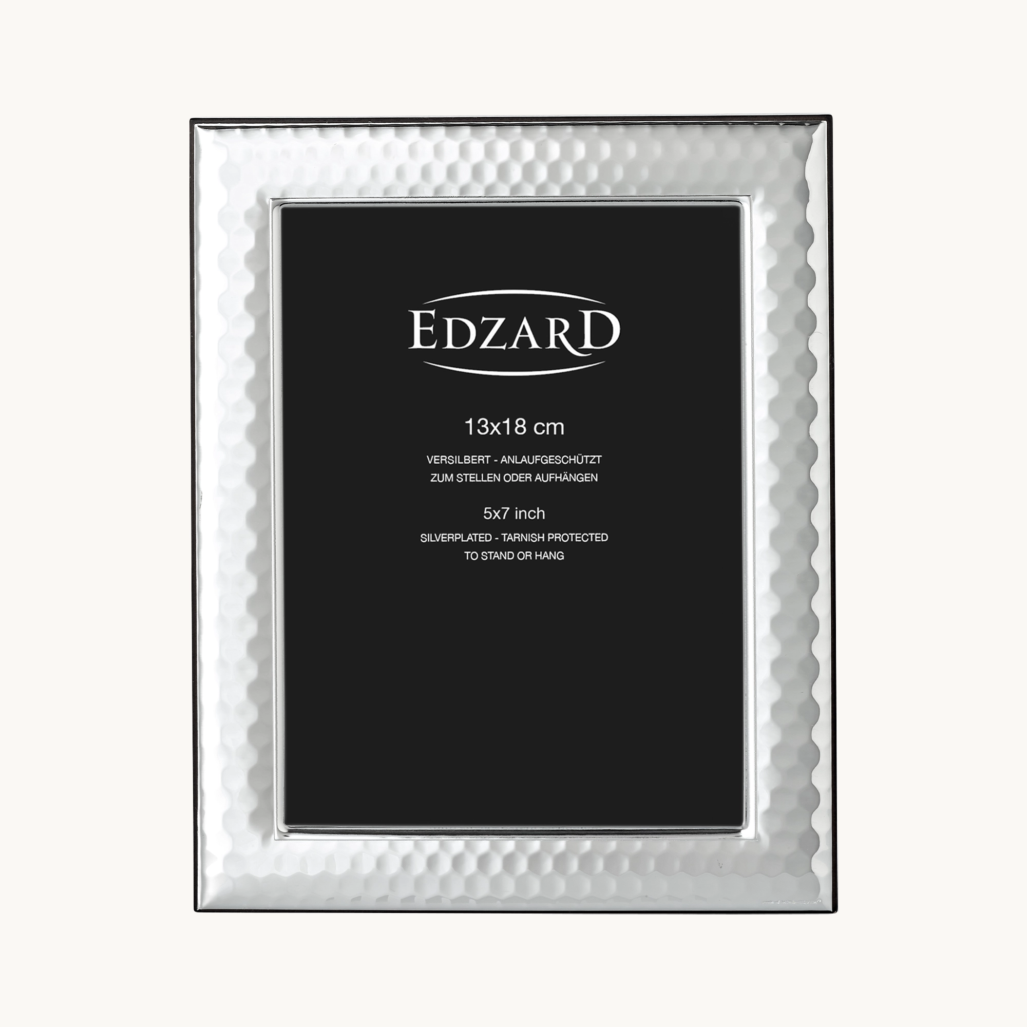 Fotorahmen Casalini (13x18 cm), edel versilbert, anlaufgeschützt, mit Holzdekor-Rücken