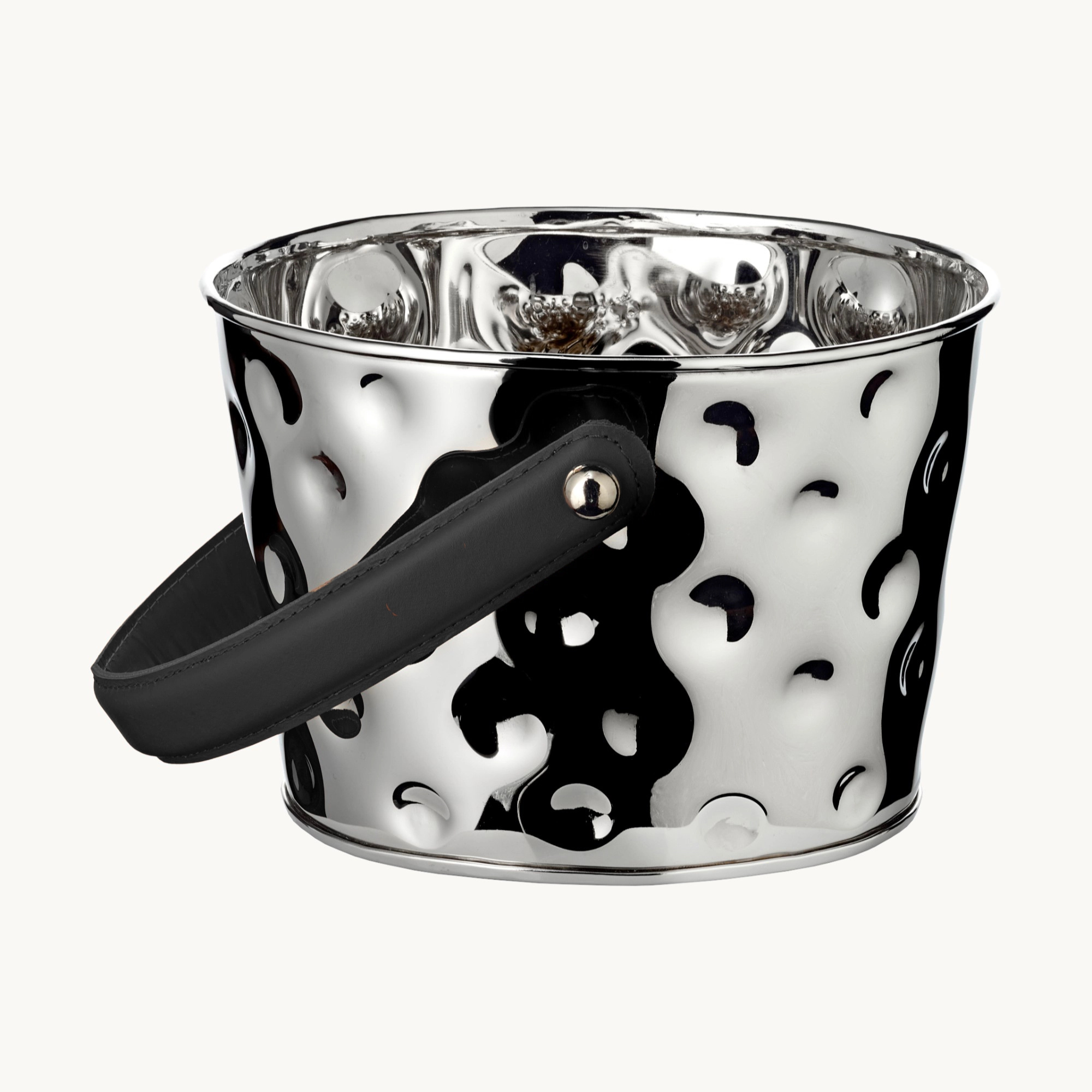 Sektkühler Gideon (23 x 18 cm, H 16 cm), gehämmert, Edelstahl, vernickelt