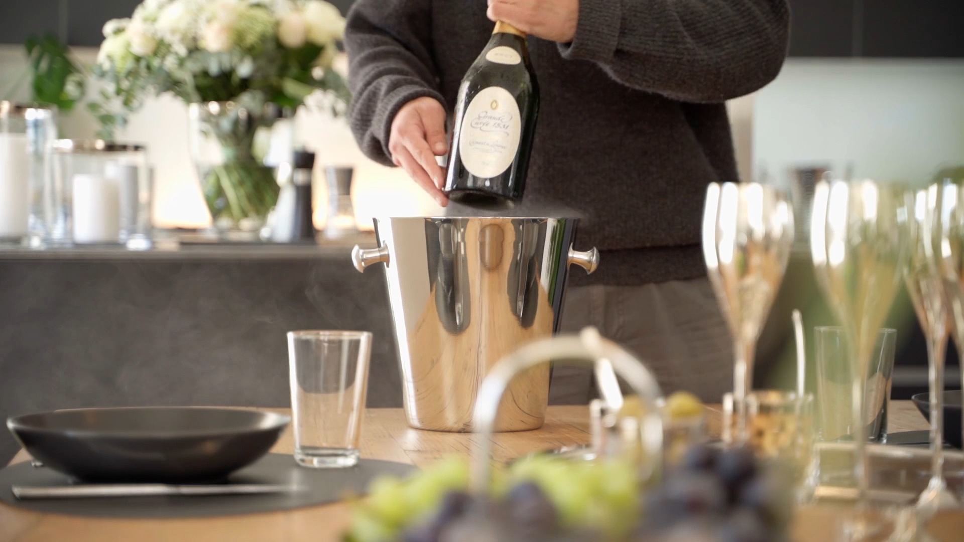 Flaschenkühler Sevilla (Höhe 23 cm, Ø 22 cm), mit Griffen, Edelstahl, hochglanzpoliert