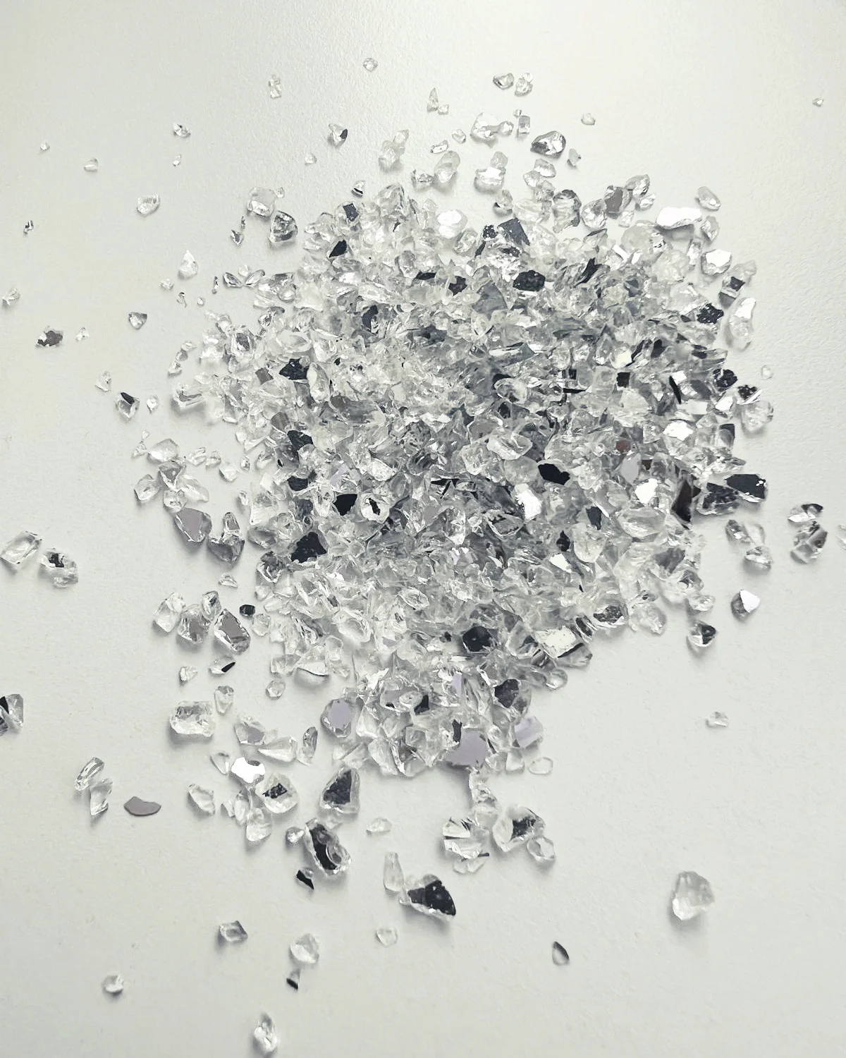 Dekogranulat Spiegelsteine (1-4 mm), silberfarben, 1 kg, wasserfest, staubfrei