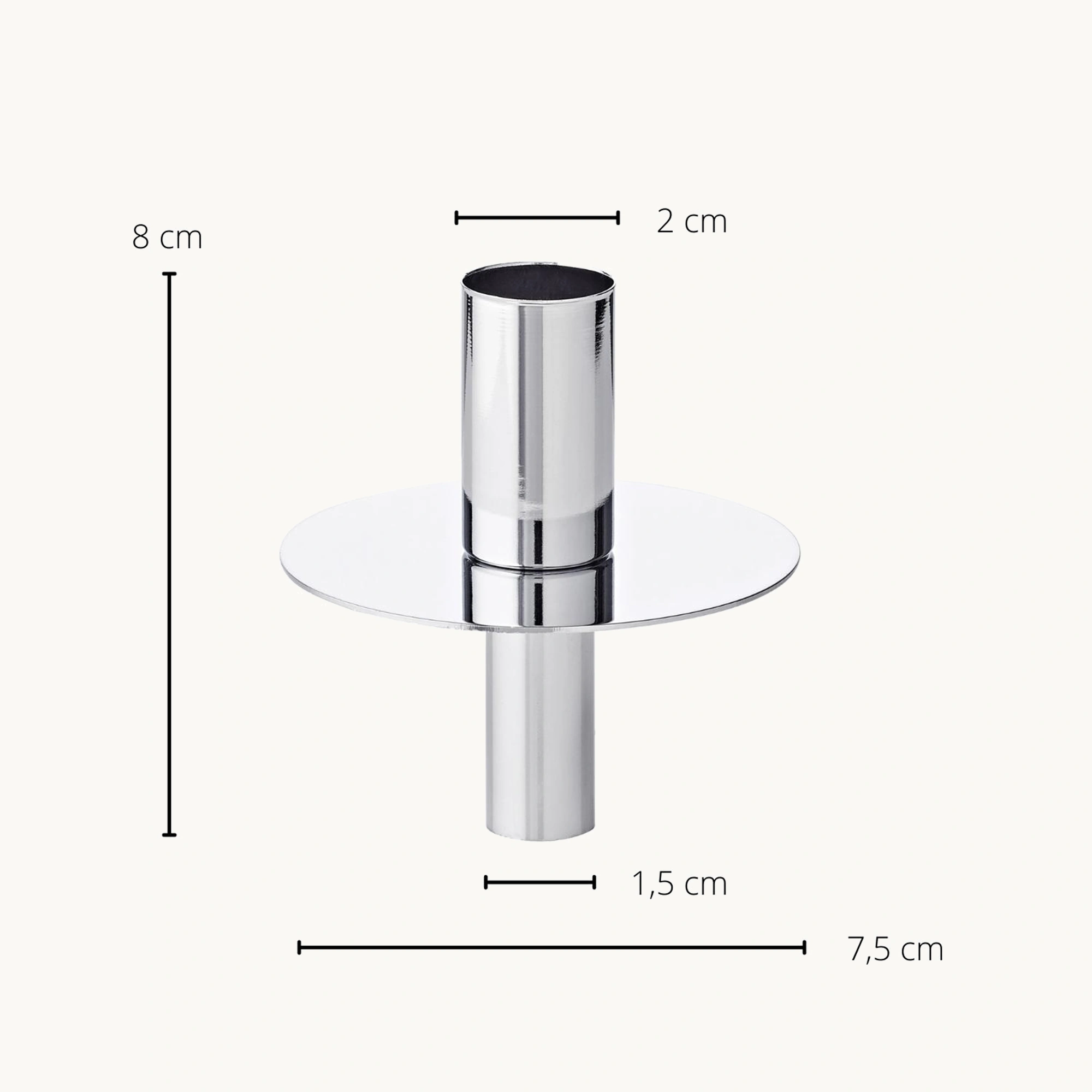 2. Wahl Flaschenkerzenhalter (Höhe 8 cm), silberfarben, glänzend, vernickelter Edelstahl