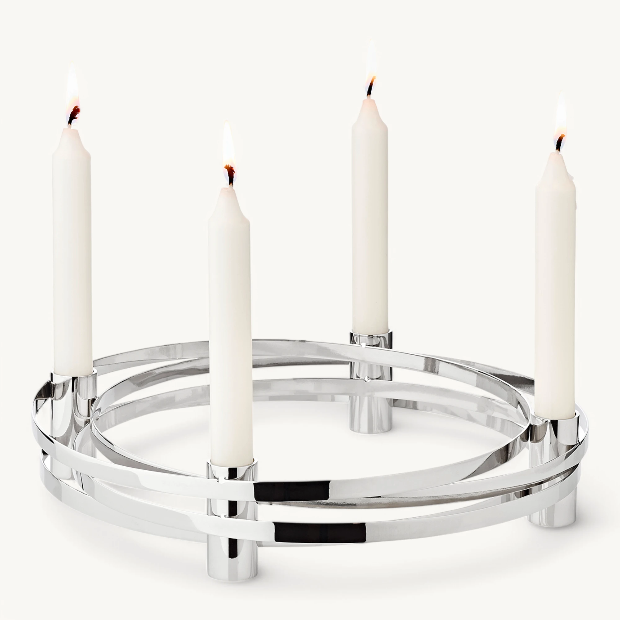 Adventskranz Avia (ø 29 cm), Edelstahl hochglanzpoliert, silberfarben