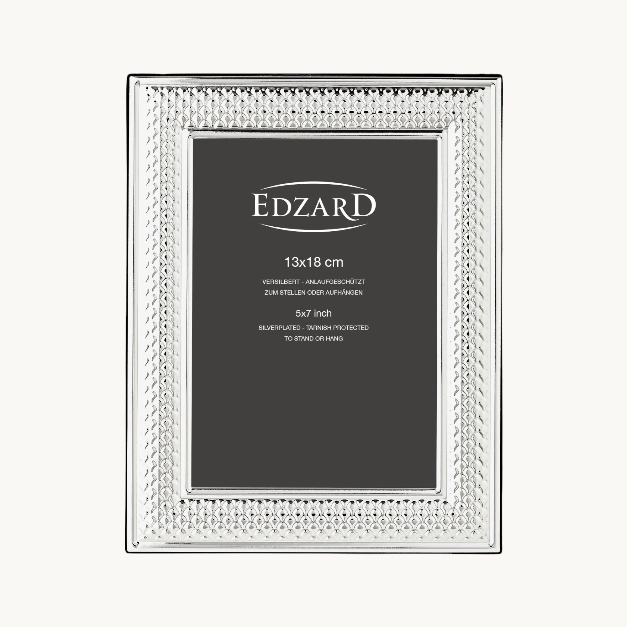 2. Wahl Bilderrahmen Viareggio (13x18 cm), Perlenrand, edel versilbert, anlaufgeschützt, 2 Aufhänger 2. Wahl Bilderrahmen Viareggio (13x18 cm), Perlenrand, edel versilbert, anlaufgeschützt, 2 Aufhänger