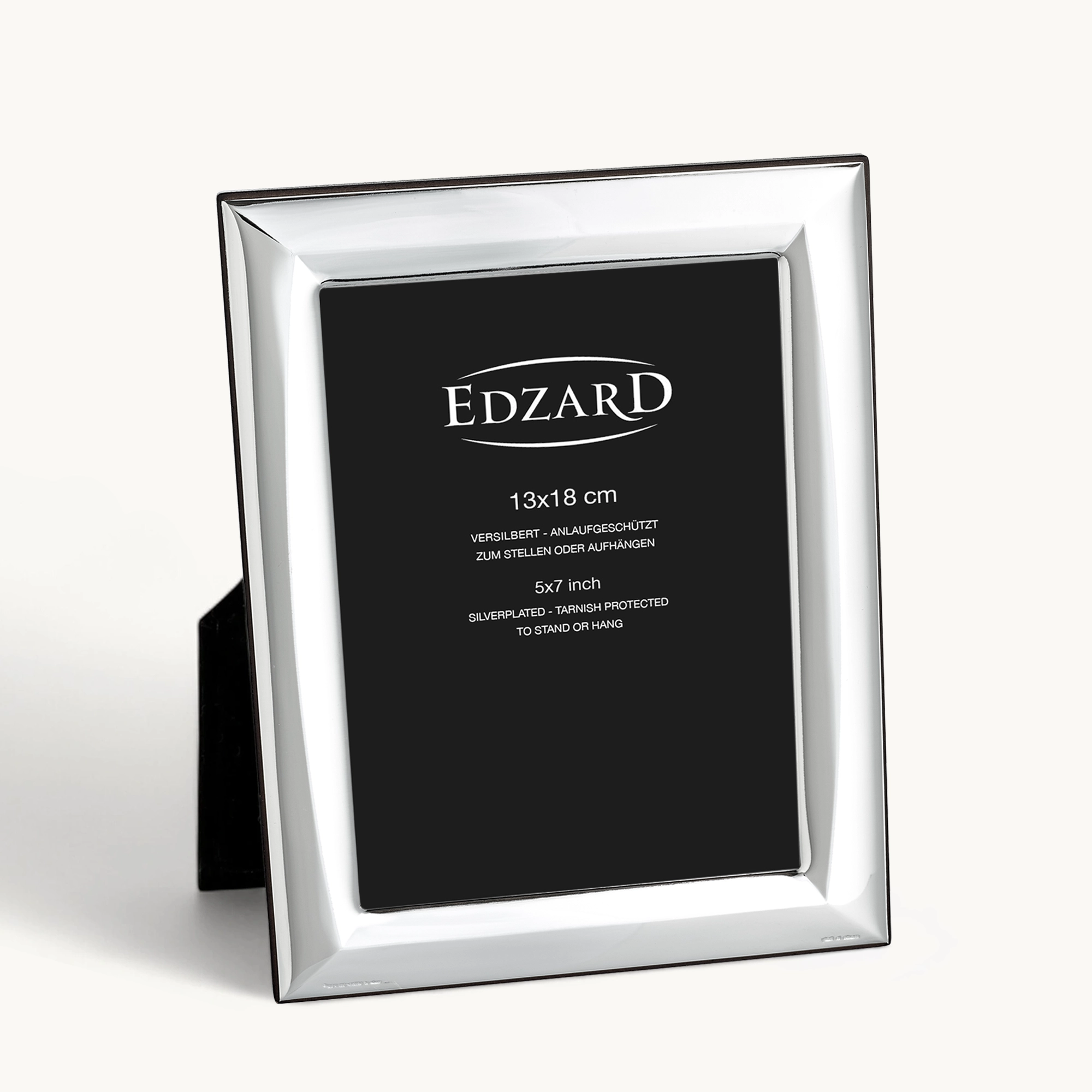 Fotorahmen Serino (13x18 cm), edel versilbert, anlaufgeschützt, mit Holzdekor-Rücken