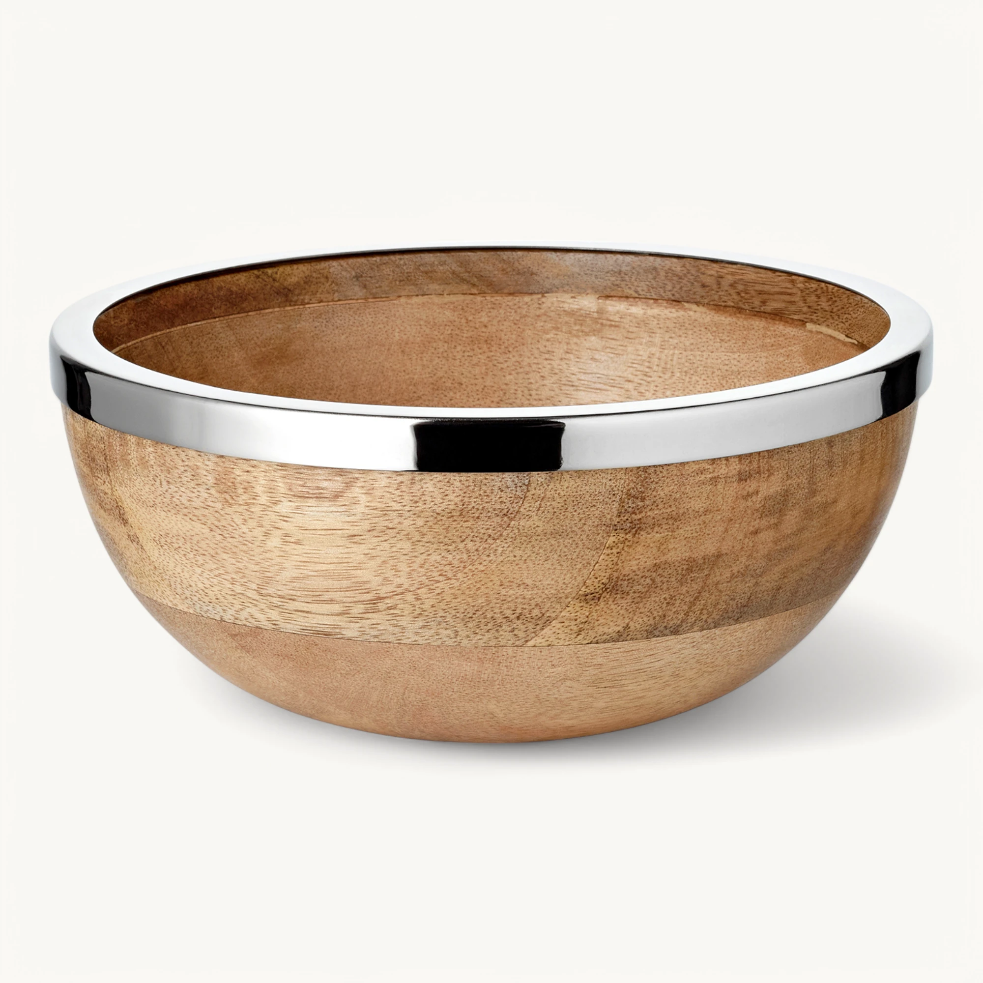 Schale Grace (Ø 20 cm), Mangoholz mit Edelstahlrand