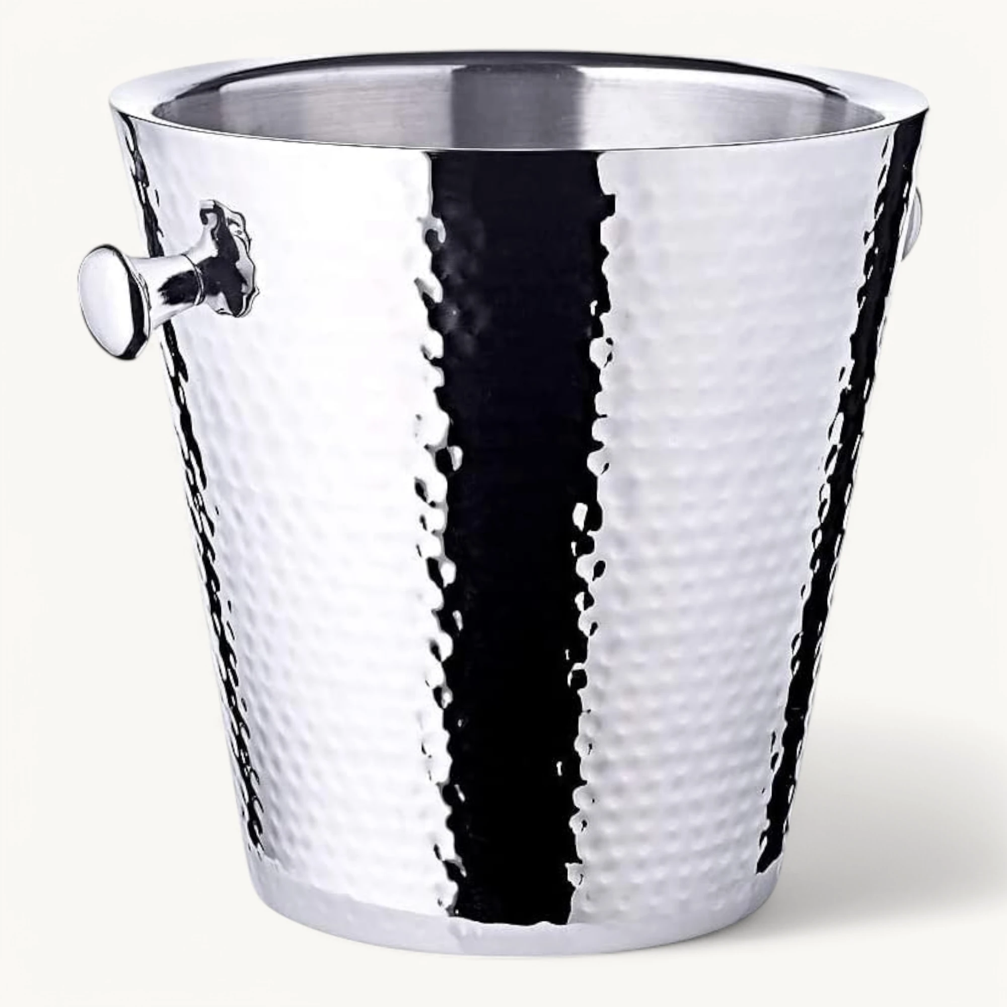 Flaschenkühler Valencia (Höhe 83 cm, Ø 23 cm) inkl. Ständer, gehämmert, Edelstahl, hochglanzpoliert Flaschenkühler Valencia (Höhe 83 cm, Ø 23 cm) inkl. Ständer, gehämmert, Edelstahl, hochglanzpoliert