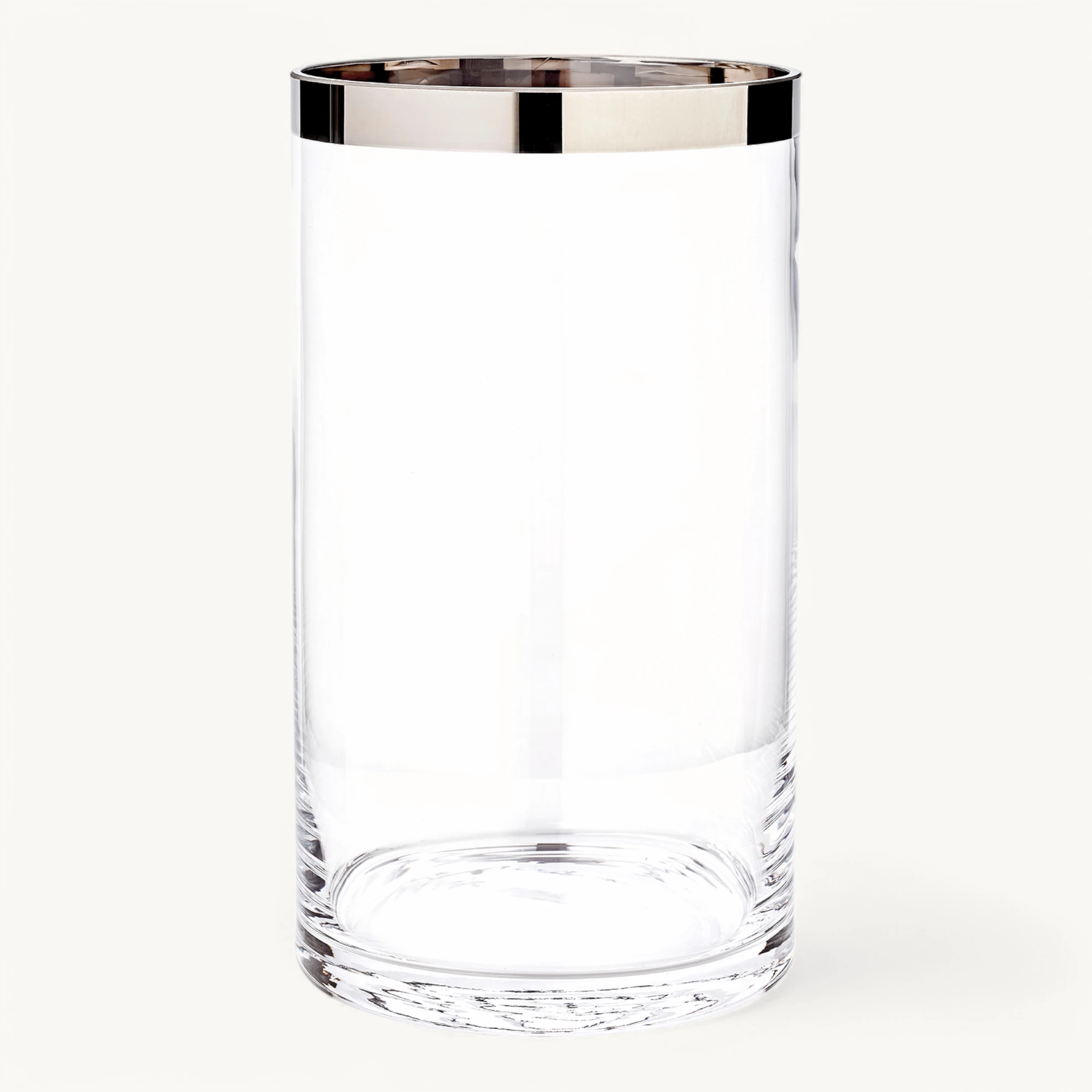 Windlicht Molly (Höhe 30 cm), mundgeblasenes Kristallglas mit Platinrand