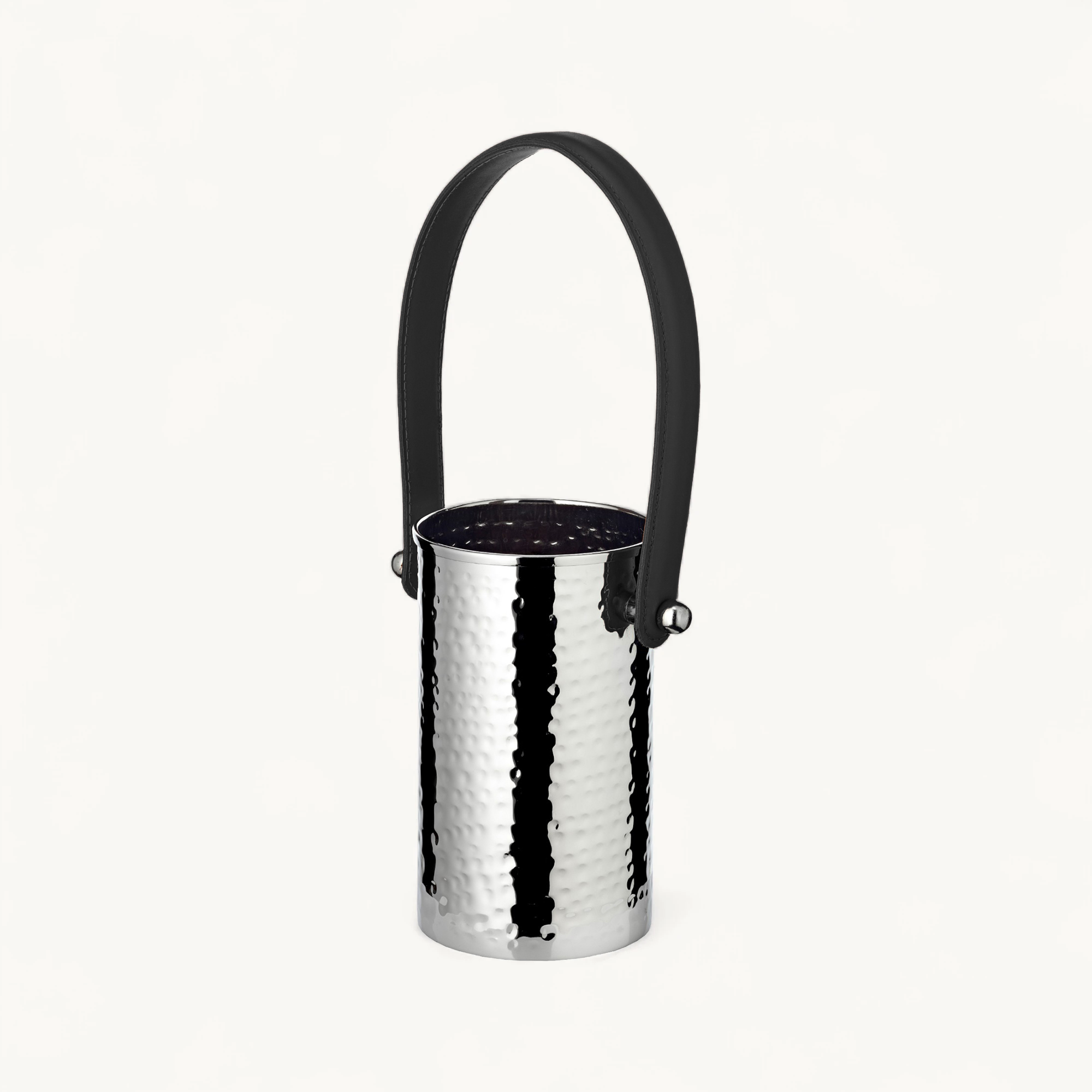 Flaschenkühler Gavin (H 18,5 cm, Ø 11 cm), gehämmert, Edelstahl, vernickelt