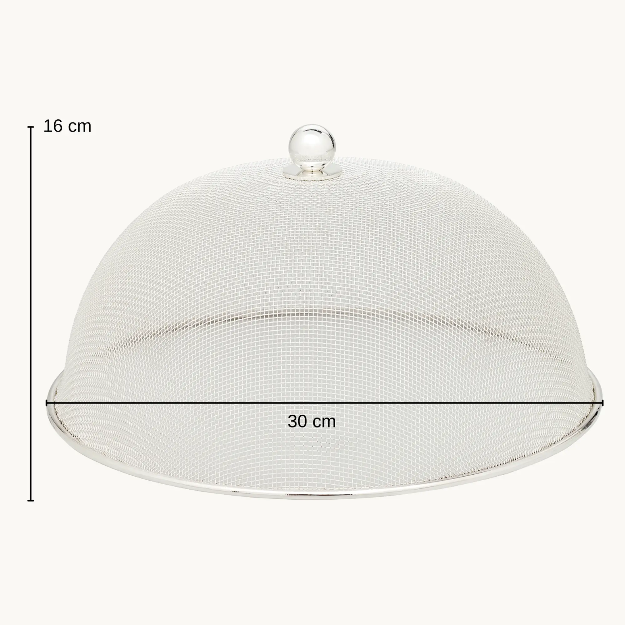 Schutzhaube Classic (ø 30 cm, H 16 cm), edel versilbert, anlaufgeschützt, Speiseschirm Fliegenhaube
