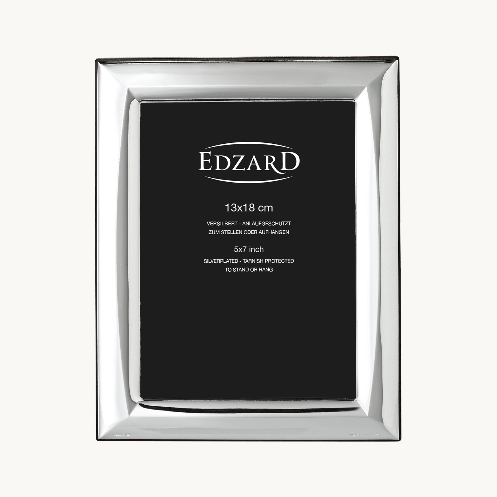 Fotorahmen Serino (13x18 cm), edel versilbert, anlaufgeschützt, mit Holzdekor-Rücken