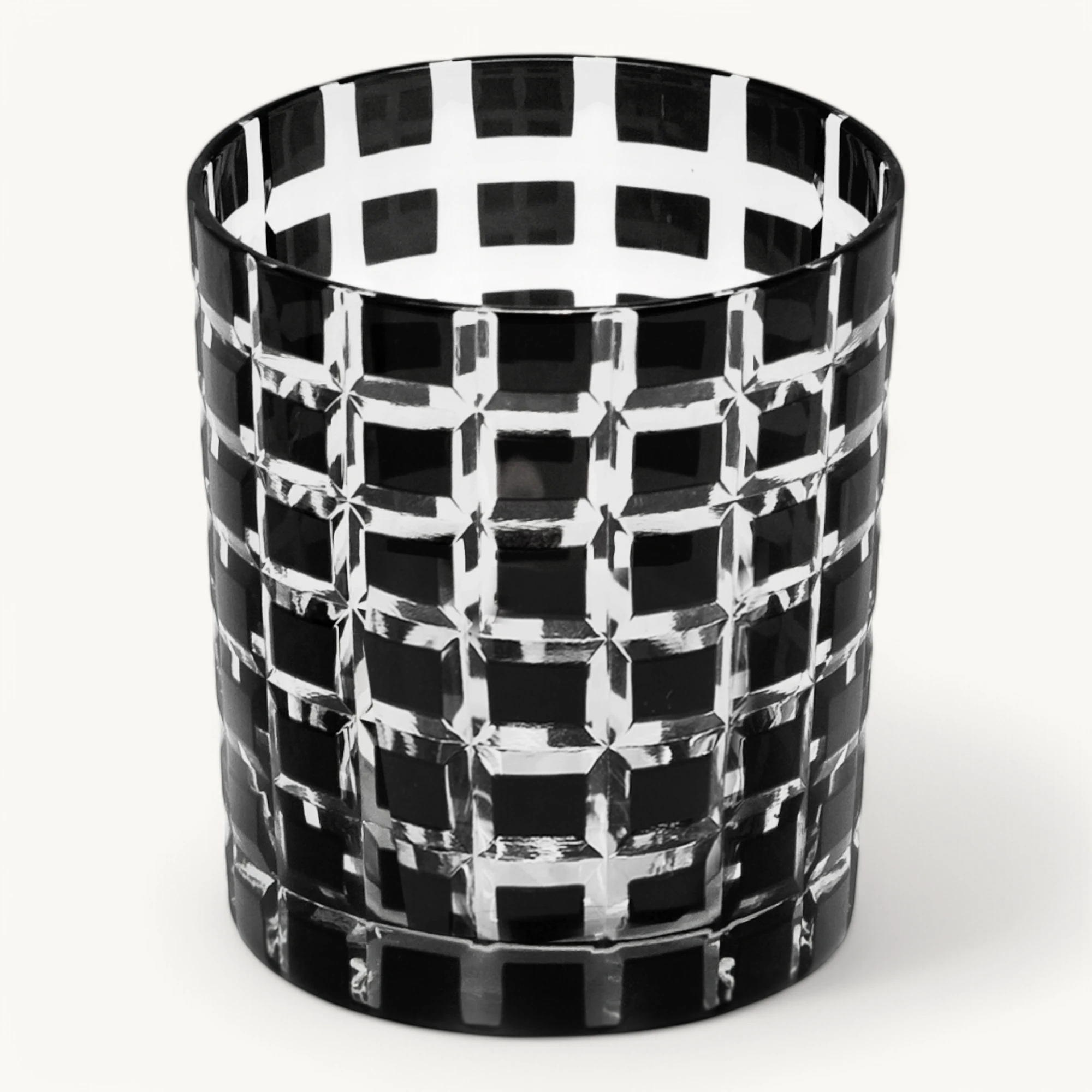 SALE 4er-Set Kristallgläser Marco (Höhe 9 cm, Füllmenge 250 ml), schwarz, handgeschliffenes Glas
