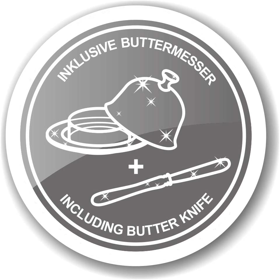 Butterdose Fasan (250 g Butter), Fasan-Figur, edel versilbert, mit Glasschale und Buttermesser