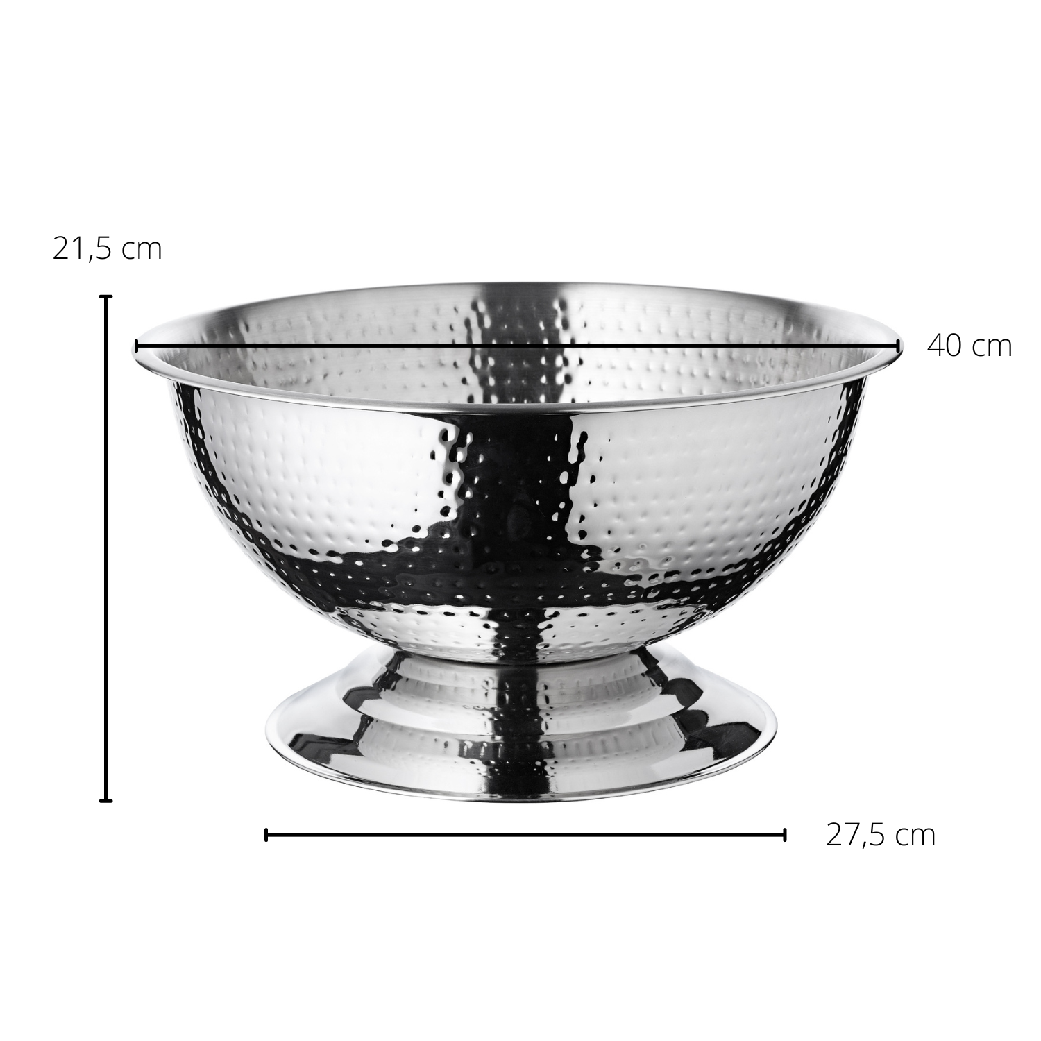 SALE 2. Wahl Flaschenkühler Cara (Höhe 21 cm, Ø 40 cm), Edelstahl gehämmert hochglanzpoliert