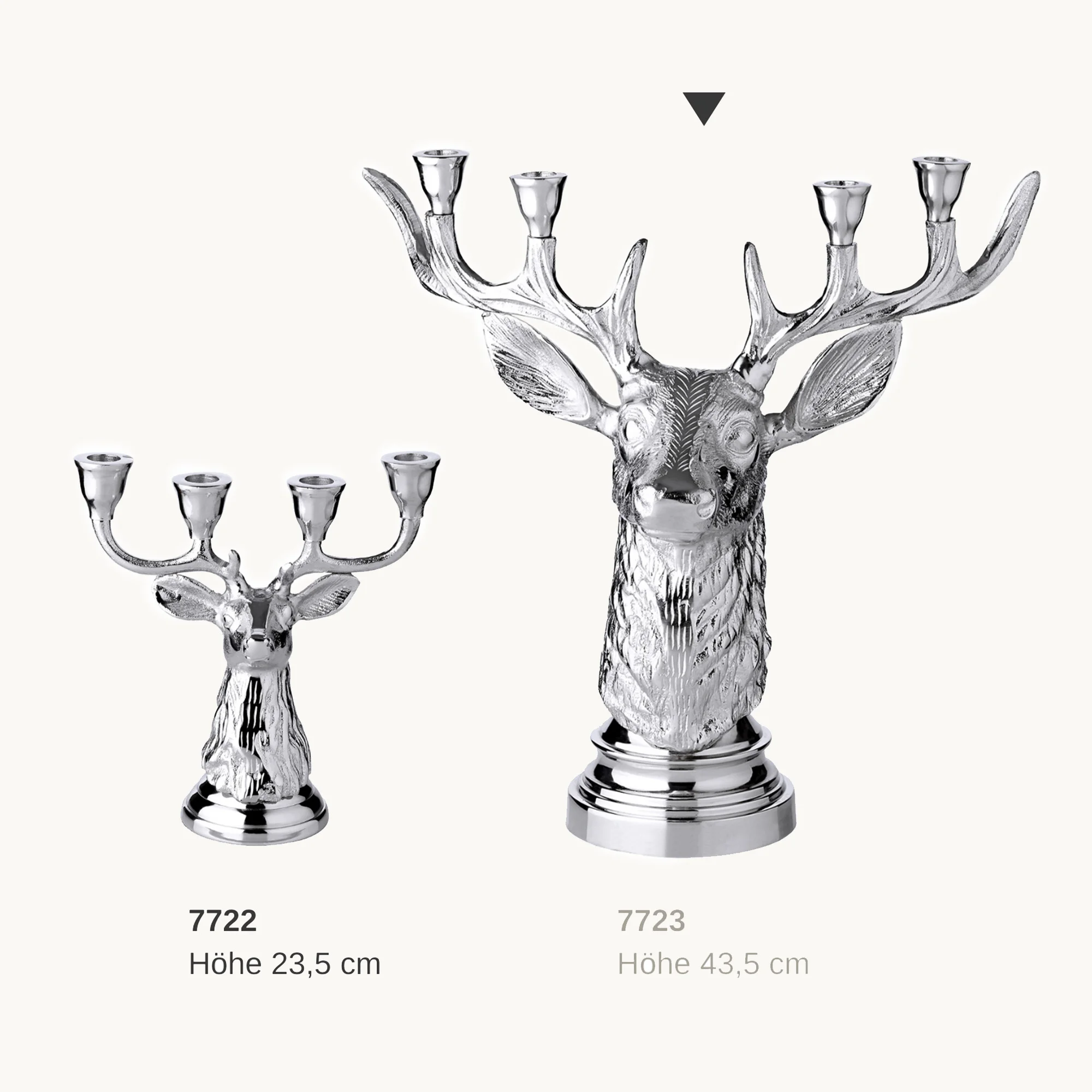 SALE Kerzenleuchter Kitu (Höhe 43,5 cm), silberfarben, Aluminium vernickelt, für 4 Stabkerzen