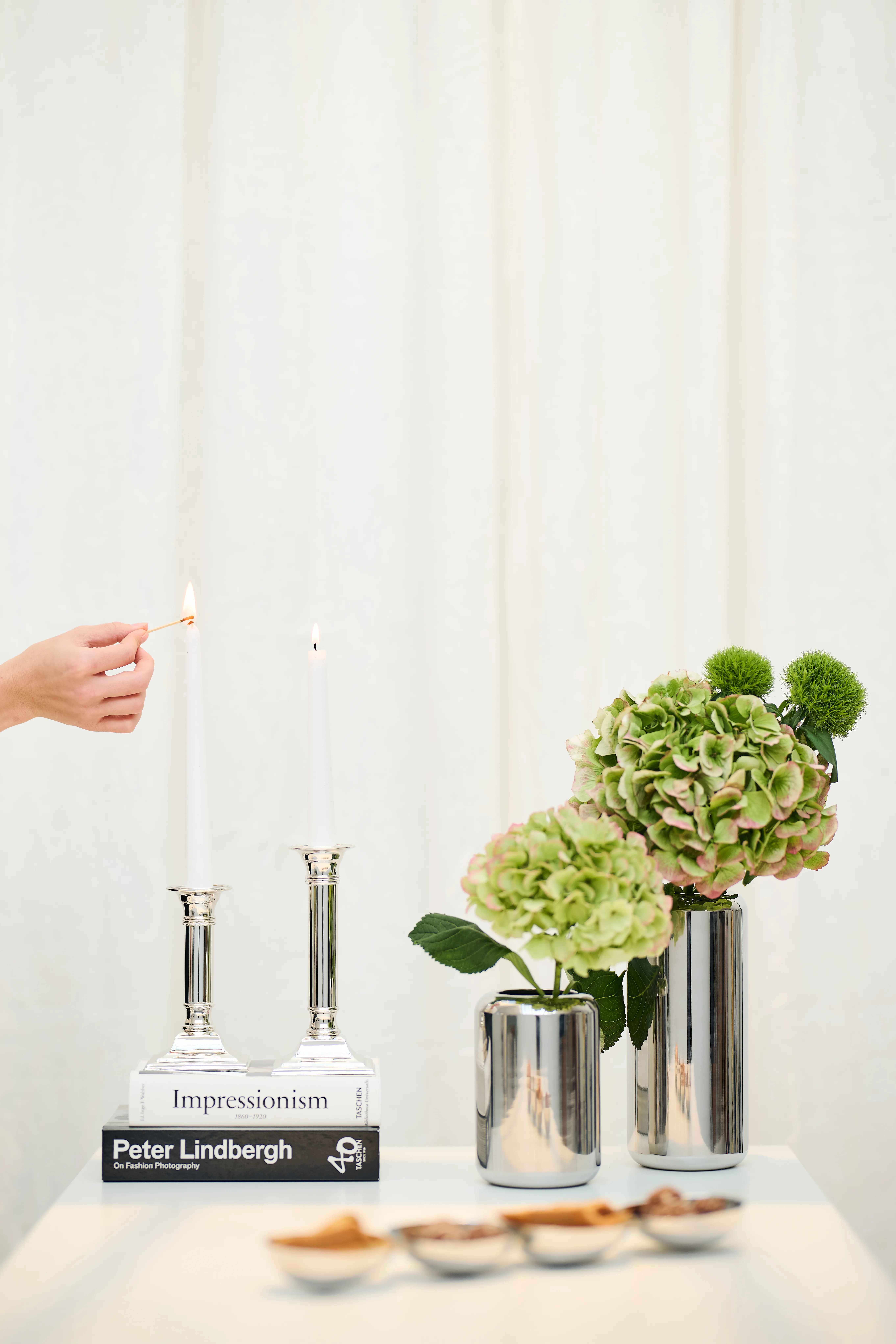 Vase Lunaria (Höhe 15 cm, Ø 10 cm), silberfarben,  Edelstahl