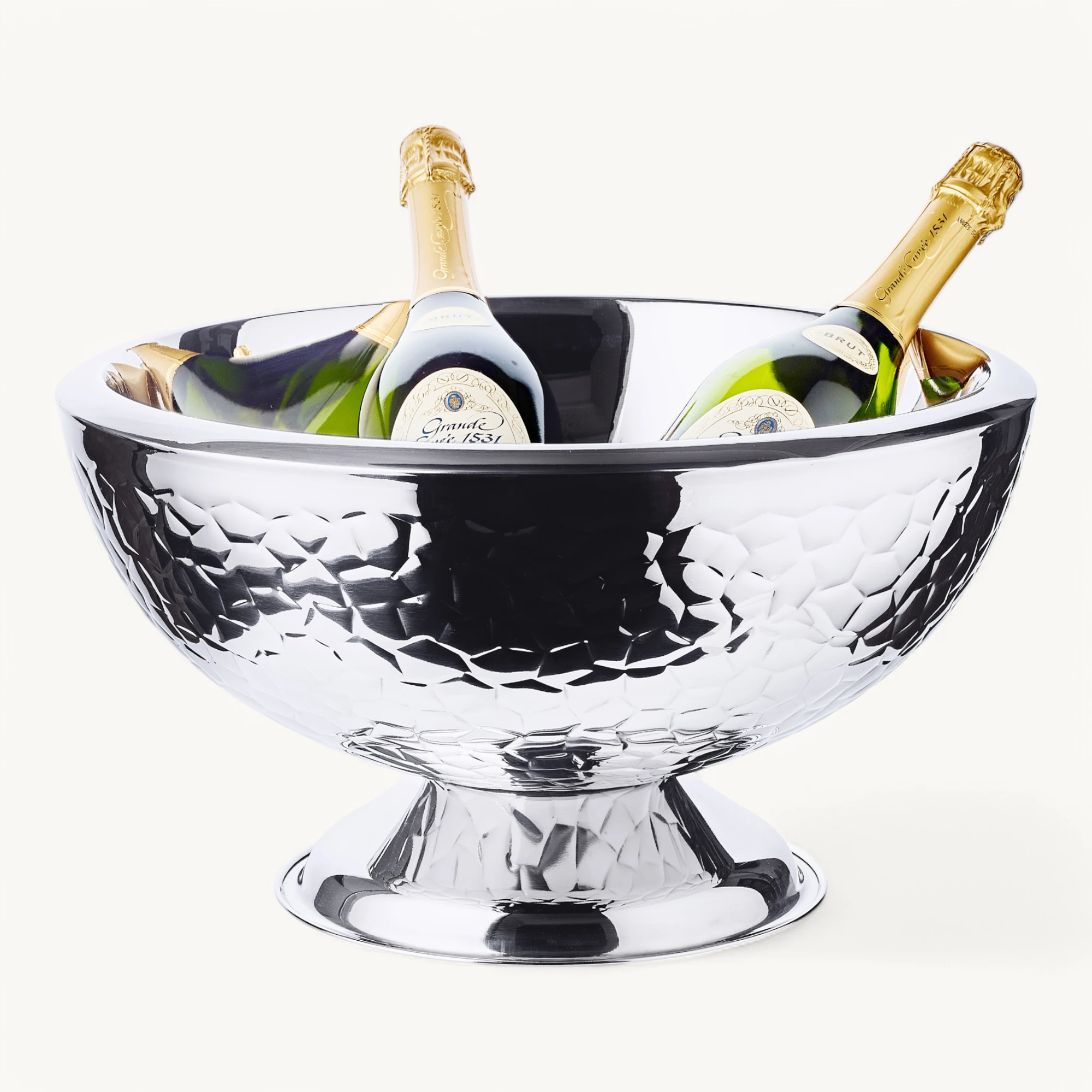 EDZARD Sektkühler Flaschenkühler Capri, Edelstahl hochglanzpoliert, außen gemustert, ø 43 cm, H 24 cm EDZARD Sektkühler Flaschenkühler Capri, Edelstahl hochglanzpoliert, außen gemustert, ø 43 cm, H 24 cm