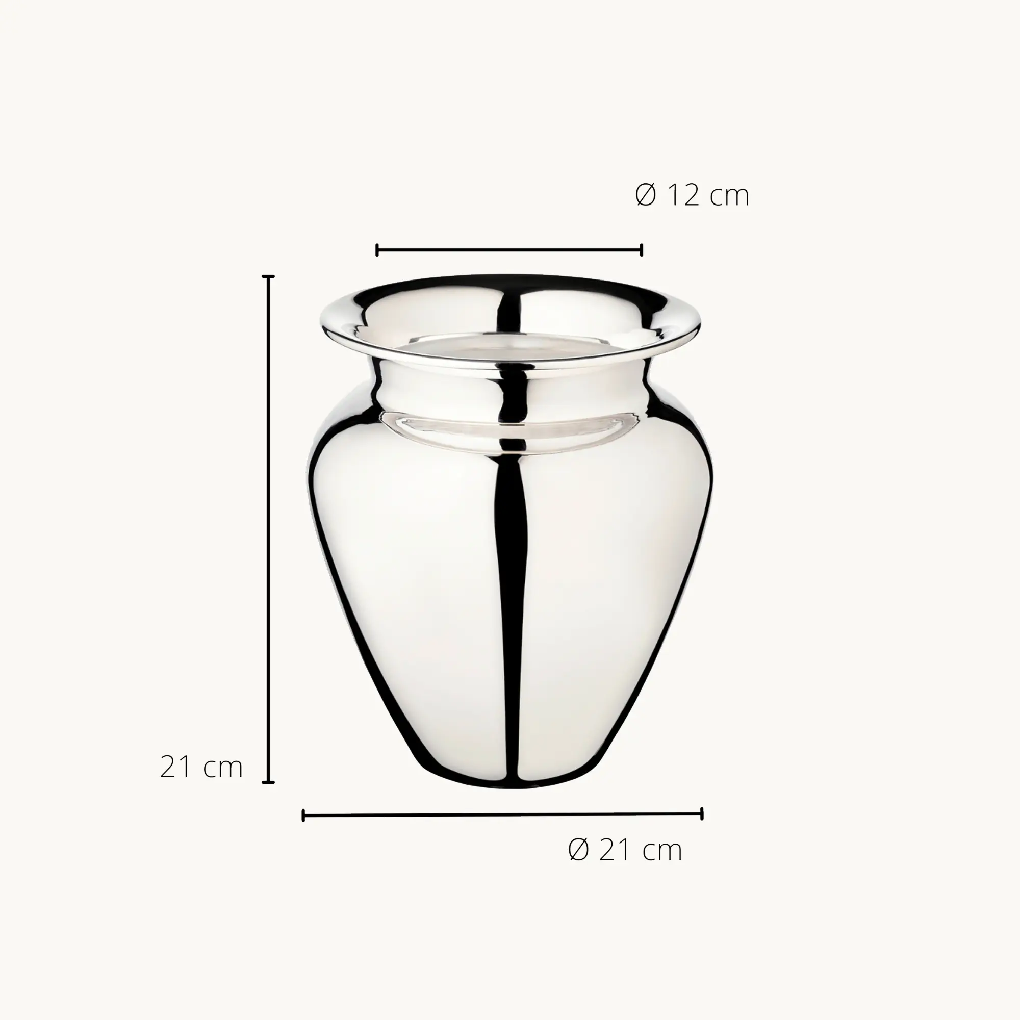 Vase Antonia (Höhe 21 cm, Ø 15 cm), schwerversilbert