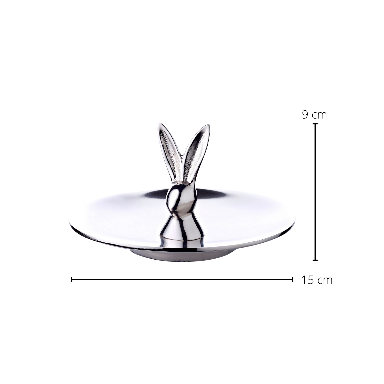 Keksschale Hase Louis (Durchmesser 15 cm, Höhe 9 cm), Aluminium vernickelt