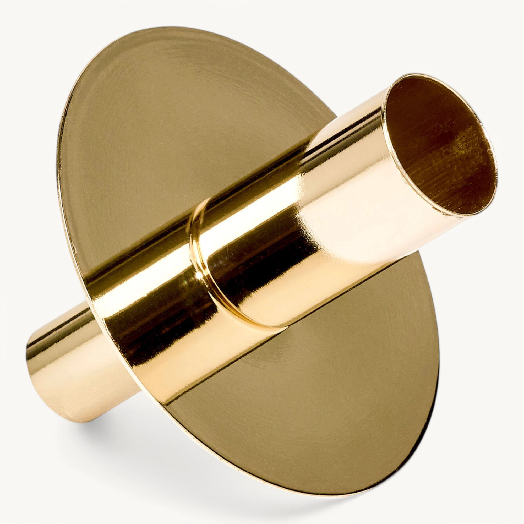 Flaschenkerzenhalter (Höhe 8 cm), goldfarben, glänzend, vernickelter Edelstahl