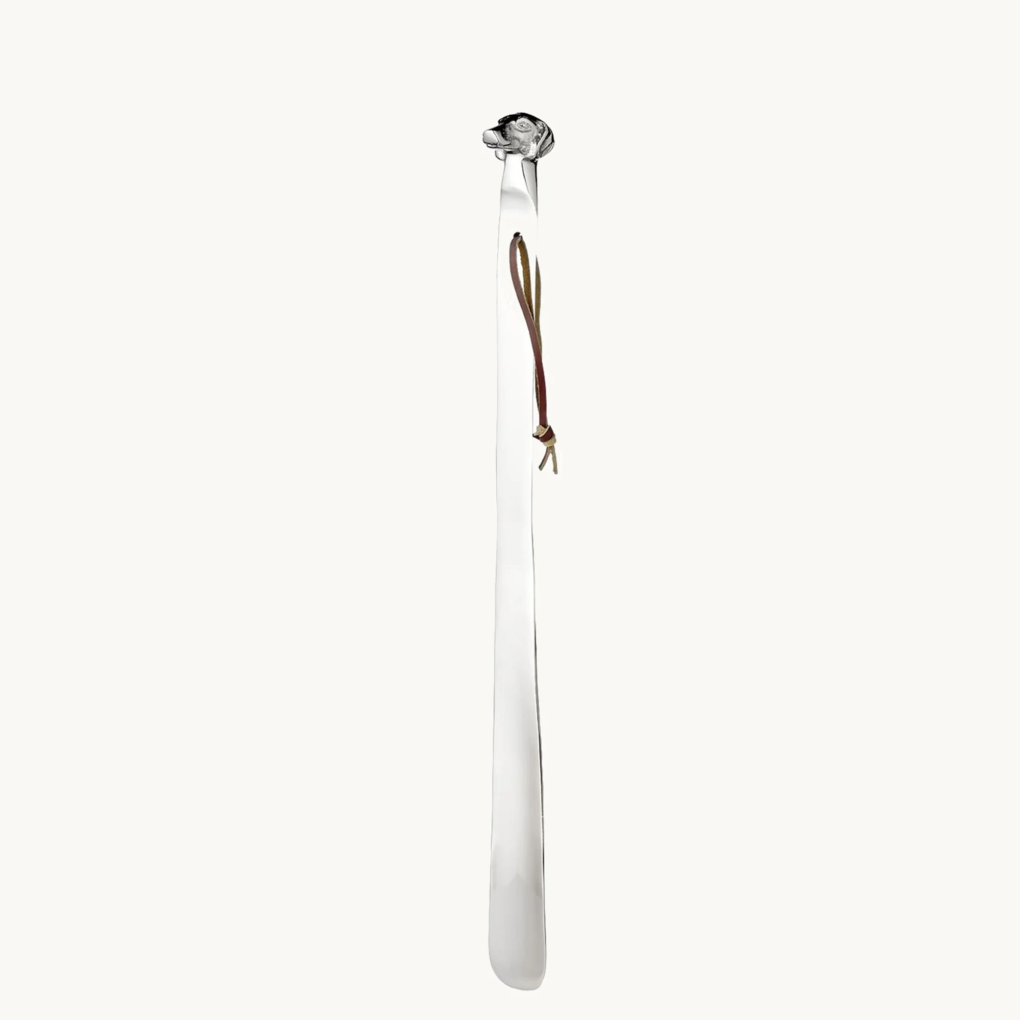 Schuhlöffel Bello, L 51 cm, vernickelt hochglanzpoliert, Echtleder Band Schuhlöffel Bello, L 51 cm, vernickelt hochglanzpoliert, Echtleder Band