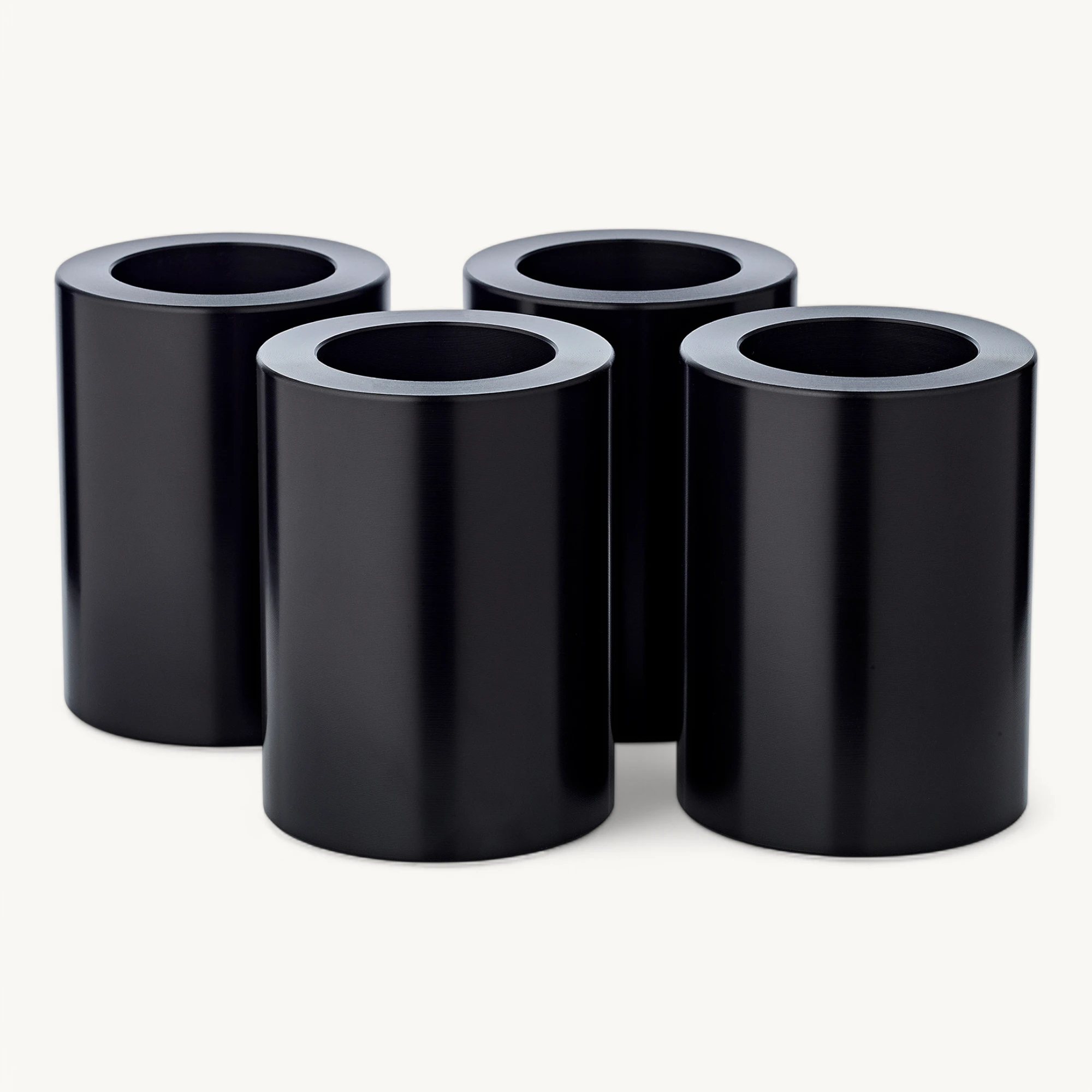 4er-Set Dauerkerze Cornelius (Höhe 8 cm, Ø 6 cm) Schwarz, Teelichthalter hitzebeständig bis 90°