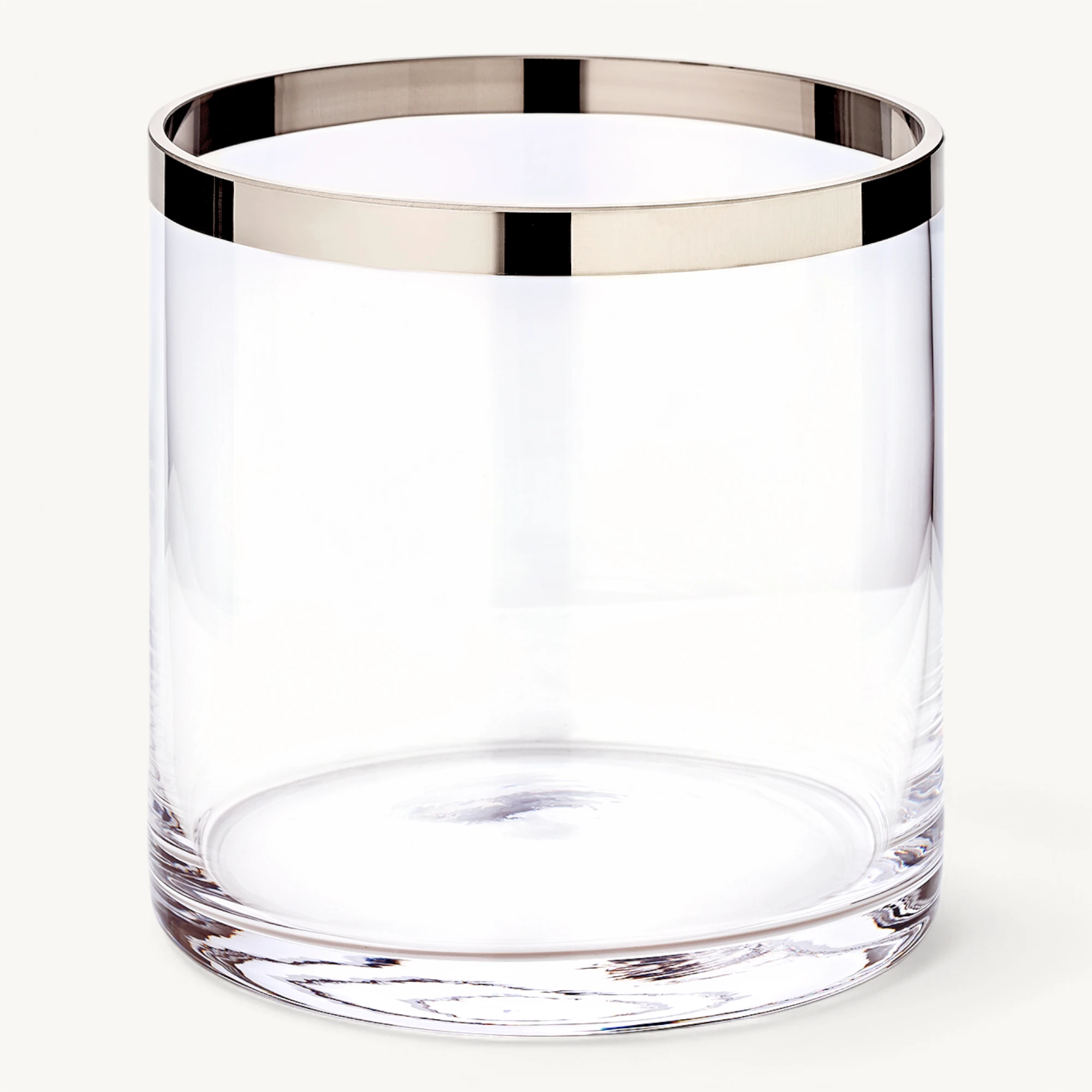Windlicht Molly (Höhe 15 cm), mundgeblasenes Kristallglas mit Platinrand Windlicht Molly (Höhe 15 cm), mundgeblasenes Kristallglas mit Platinrand