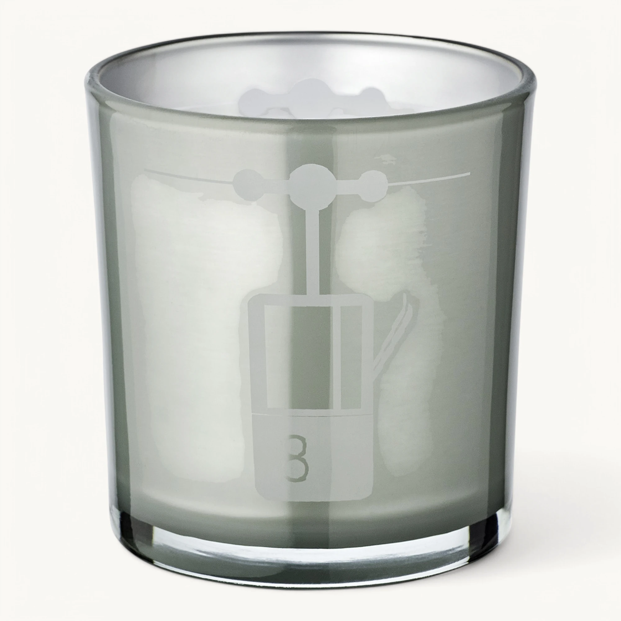 2er-Set Teelichtglas Lift (Höhe 8 cm), grau, Skilift-Motiv