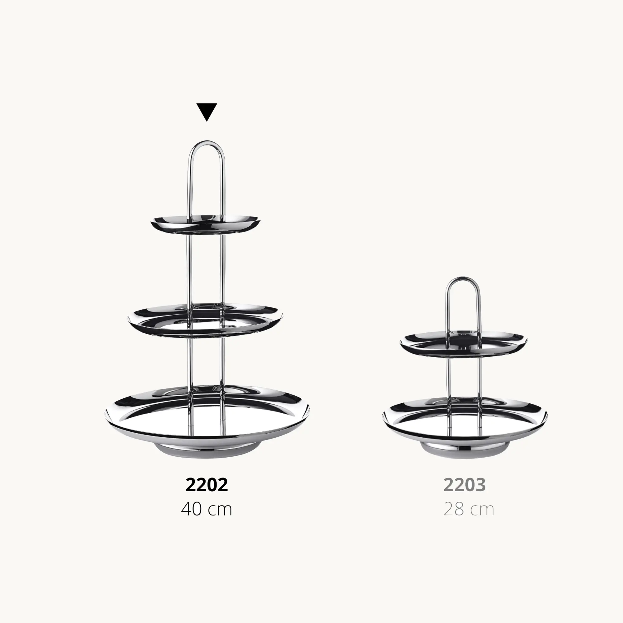 Etagere Apus (Höhe 40 cm, 3-stöckig), Edelstahl hochglanzpoliert Etagere Apus (Höhe 40 cm, 3-stöckig), Edelstahl hochglanzpoliert