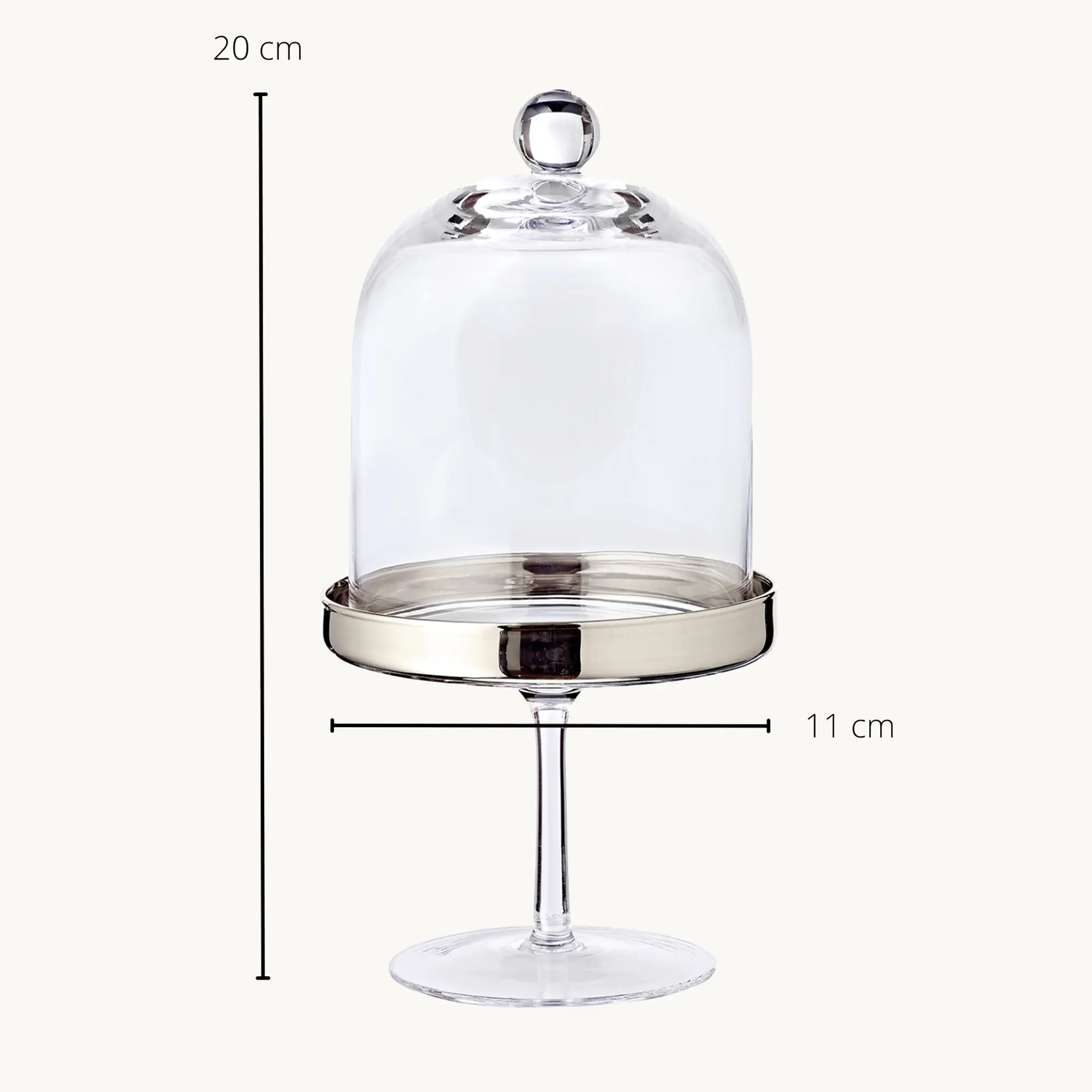 Bonboniere Leos (Höhe 20 cm), auf Fuß, mundgeblasenes Kristallglas mit Platinrand