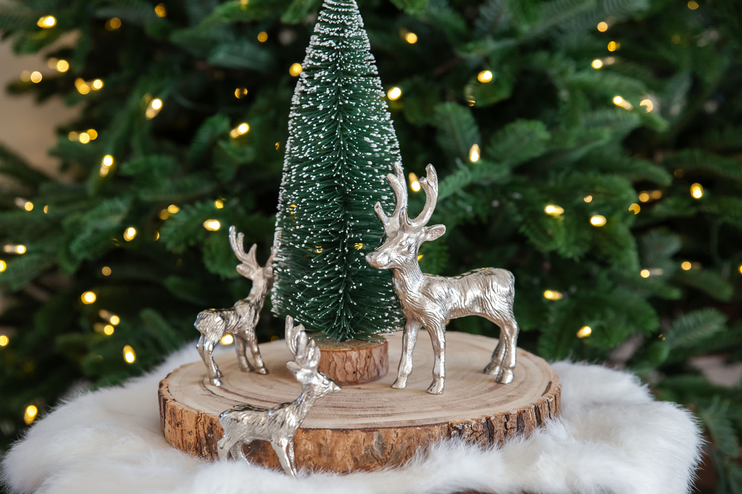 SALE Dekofigur Hirsch Malik (Höhe 16 cm), Aluminium vernickelt, silberfarben, Winterdeko, Weihnachts