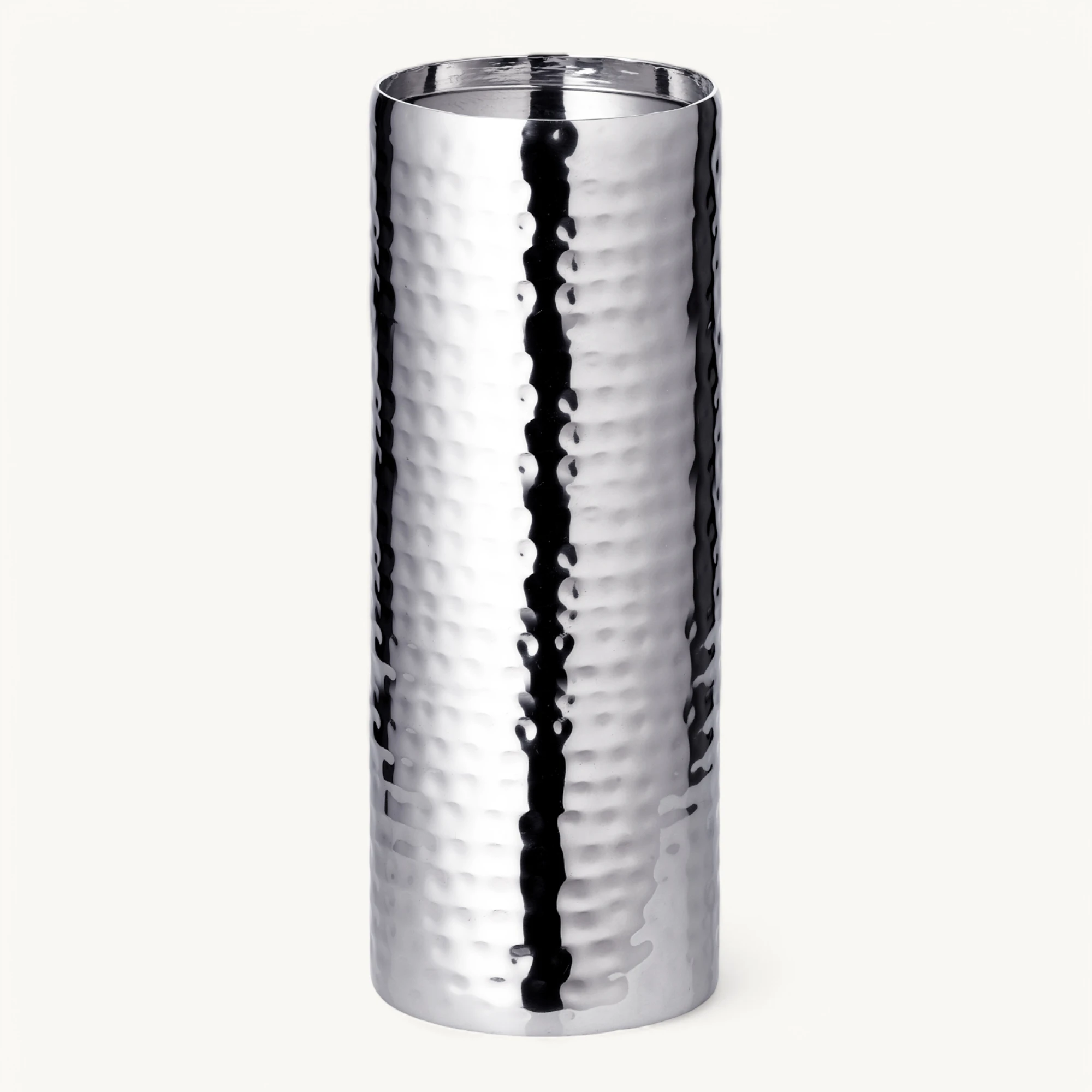 Kerzenständer Agadir (Höhe 25 cm), silberfarben, gehämmert, Edelstahl, hochglanzpoliert Kerzenständer Agadir (Höhe 25 cm), silberfarben, gehämmert, Edelstahl, hochglanzpoliert