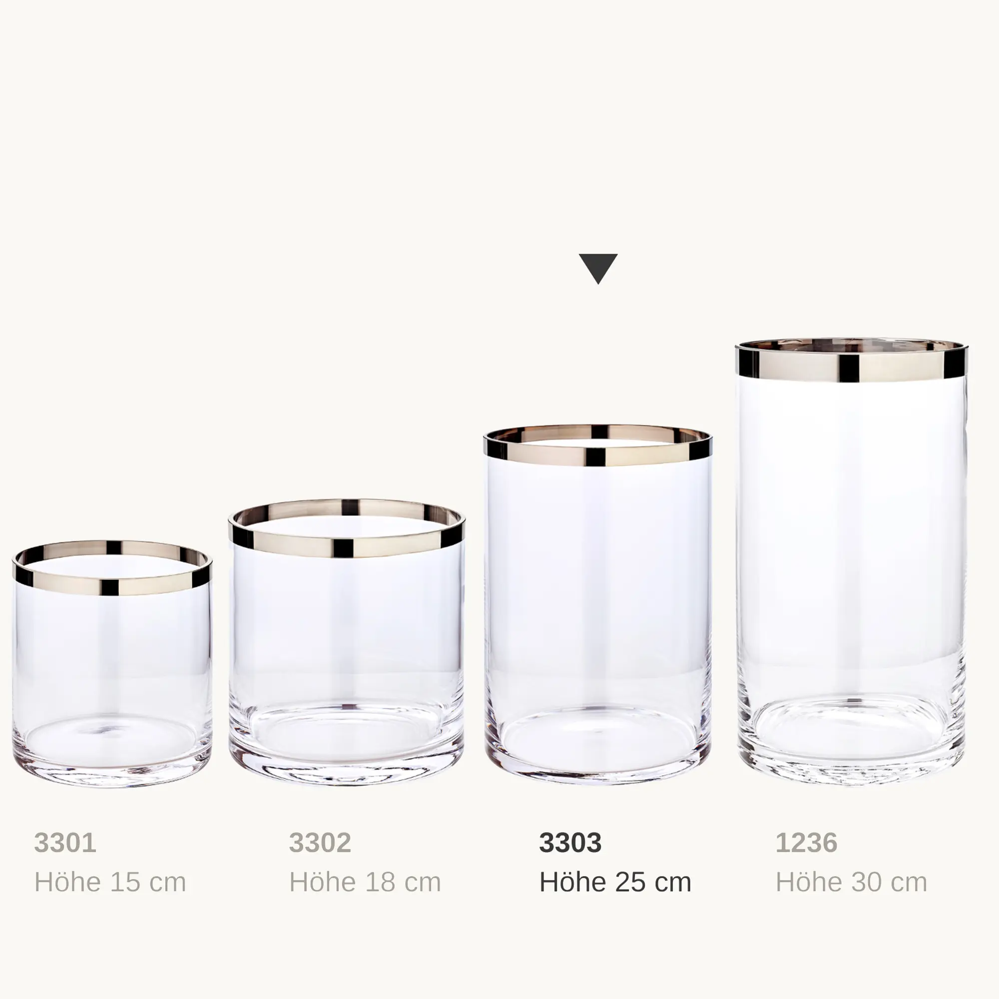 Windlicht Molly (Höhe 25 cm), mundgeblasenes Kristallglas mit Platinrand Windlicht Molly (Höhe 25 cm), mundgeblasenes Kristallglas mit Platinrand