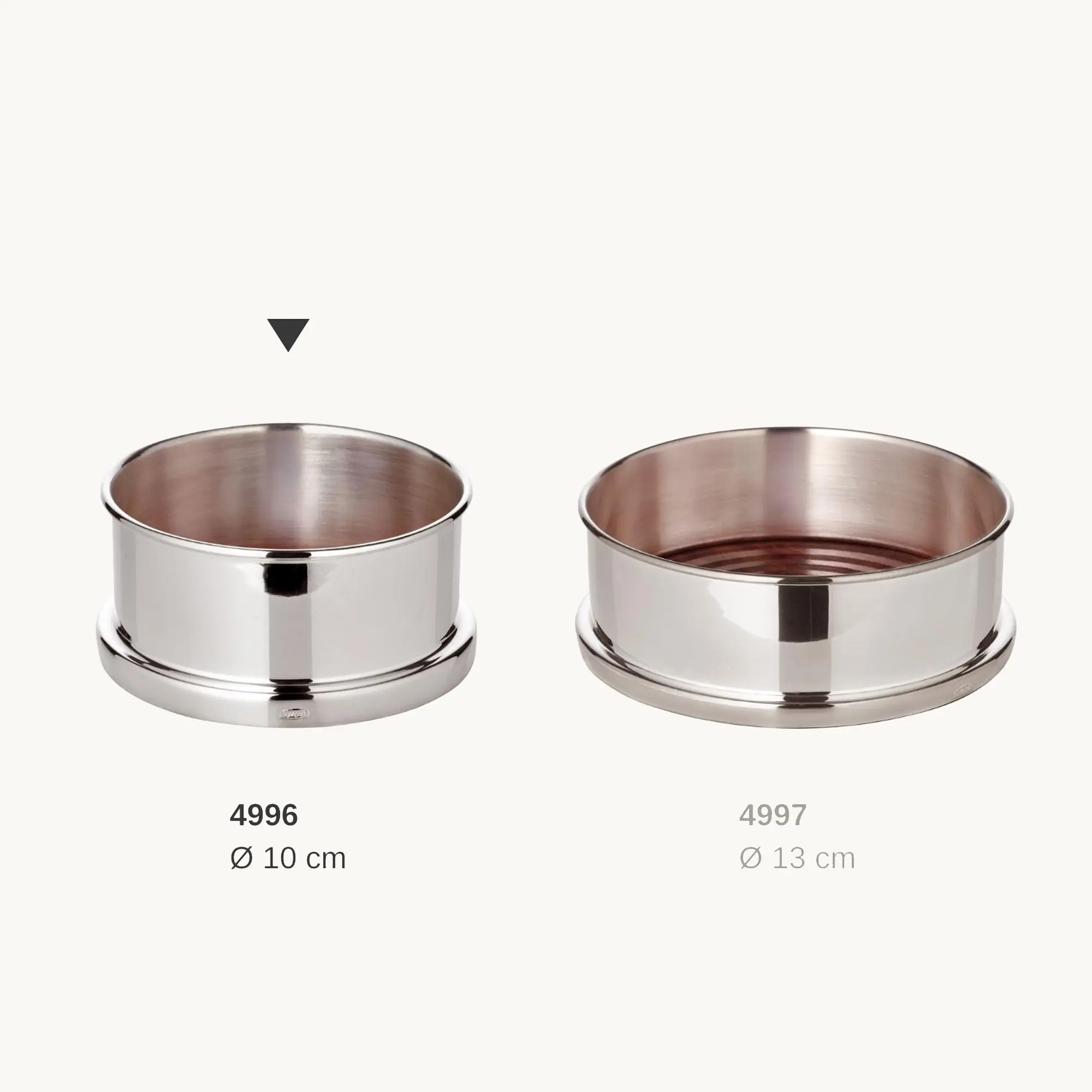 Flaschenuntersetzer Derby (Höhe 5 cm, Ø 10 cm), Holzboden, schwerversilbert Flaschenuntersetzer Derby (Höhe 5 cm, Ø 10 cm), Holzboden, schwerversilbert