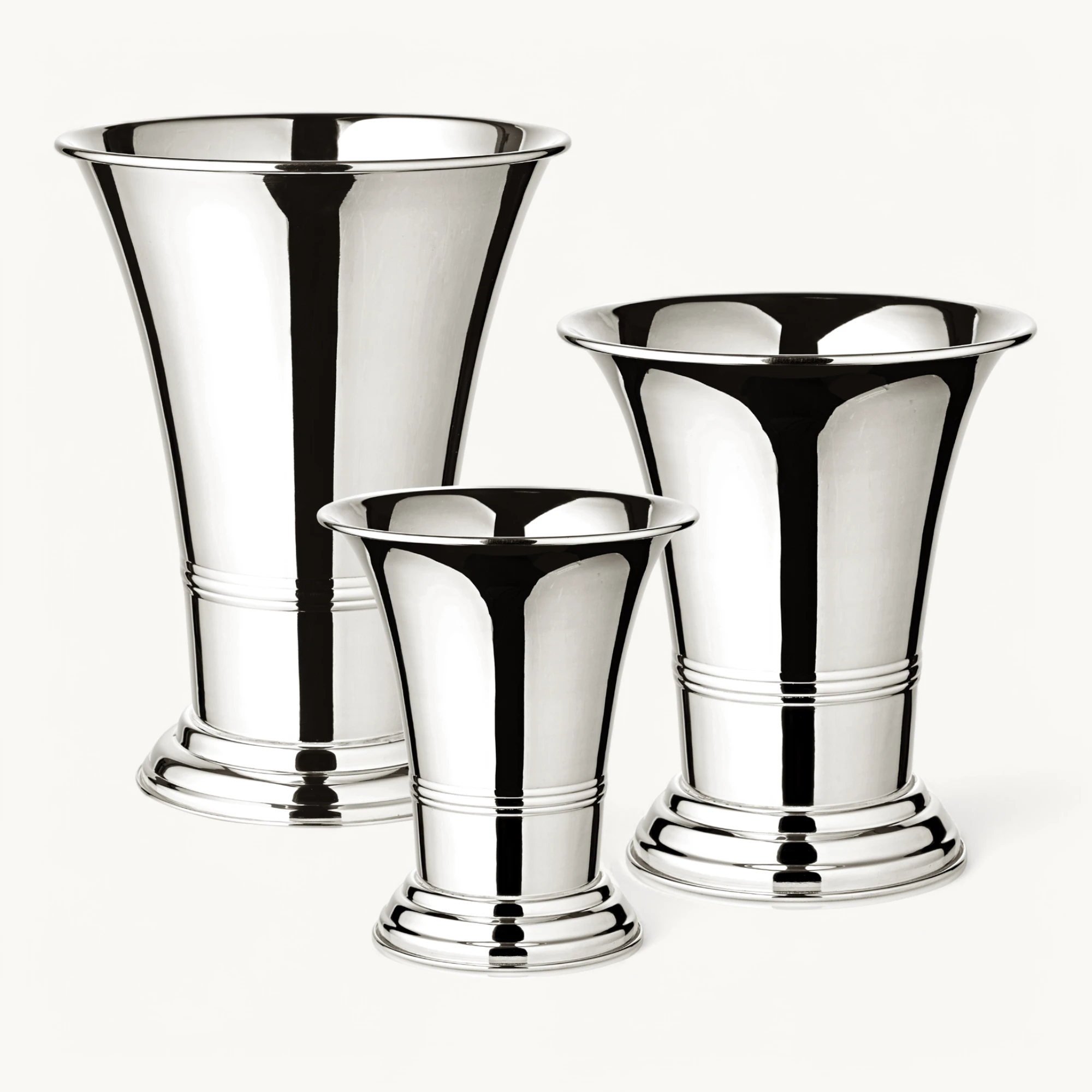 Vase Tromba  (Höhe 15 cm, Ø 14 cm), silberfarben,  schwerversilbert