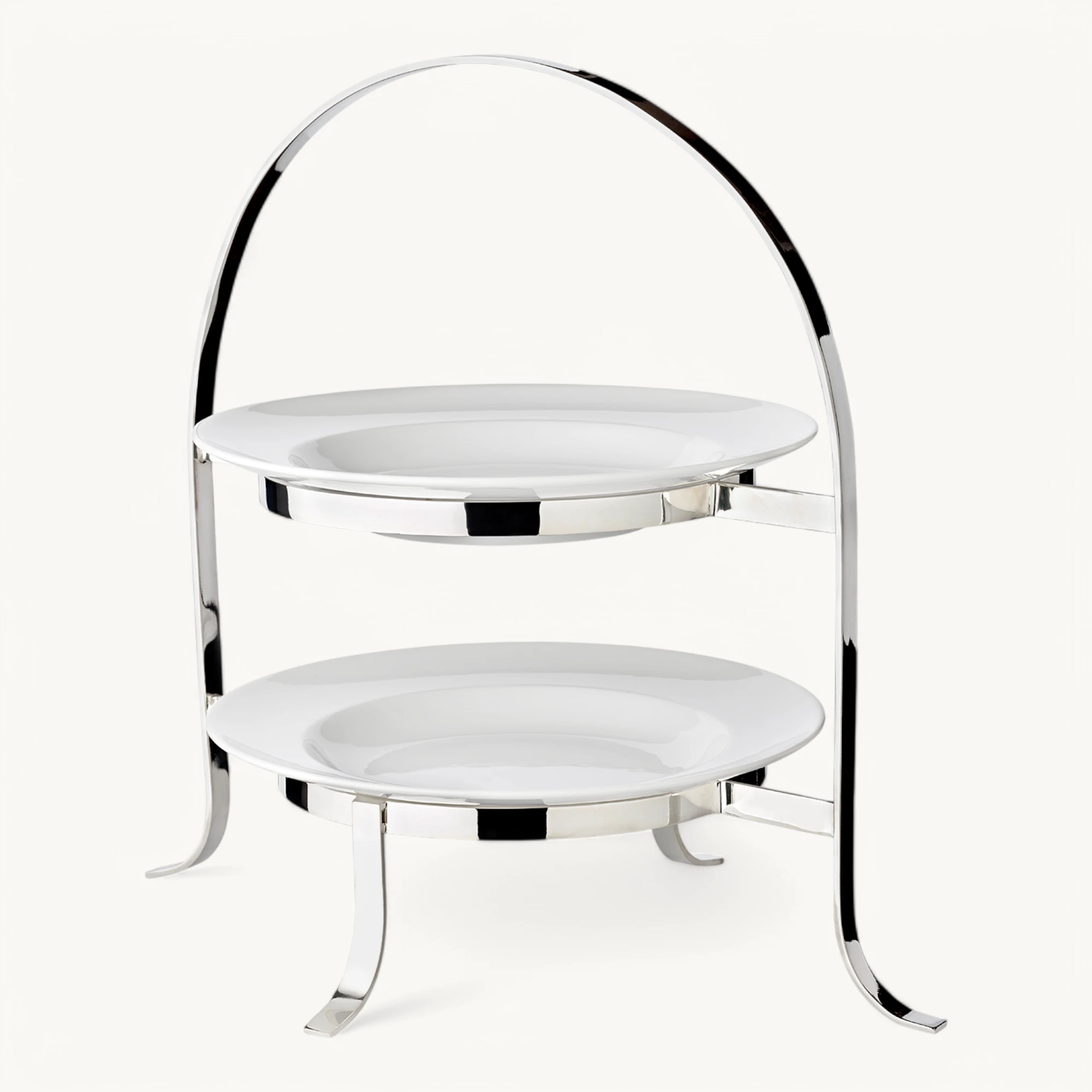 Telleretagere Sina (Höhe 33 cm) schwerversilbert, für 2 Teller ø 20 bis 28 cm Telleretagere Sina (Höhe 33 cm) schwerversilbert, für 2 Teller ø 20 bis 28 cm