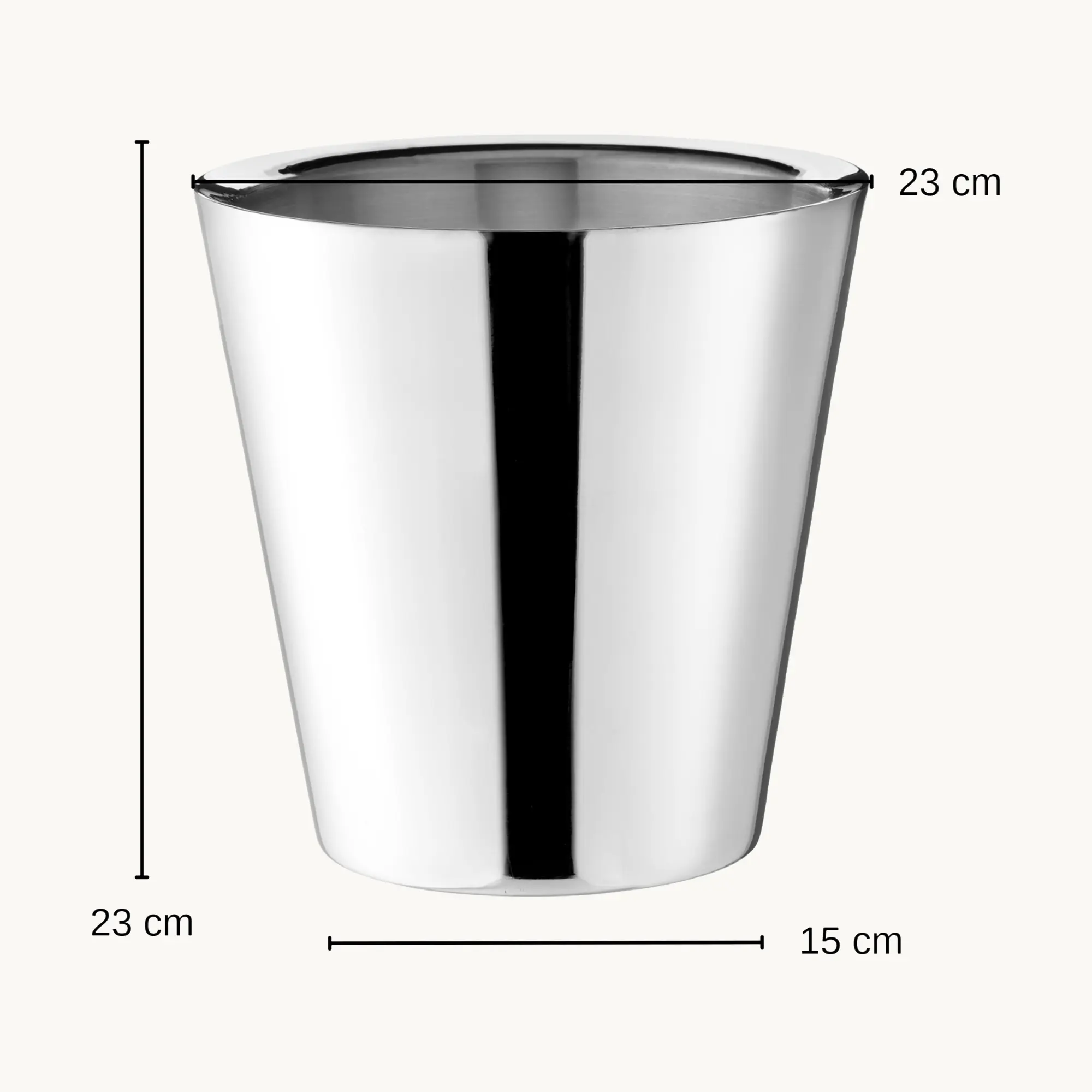 SALE Sektkühler Valencia (Höhe 23 cm, Ø 23 cm) ohne Griffe, Edelstahl, Hochglanzpoliert