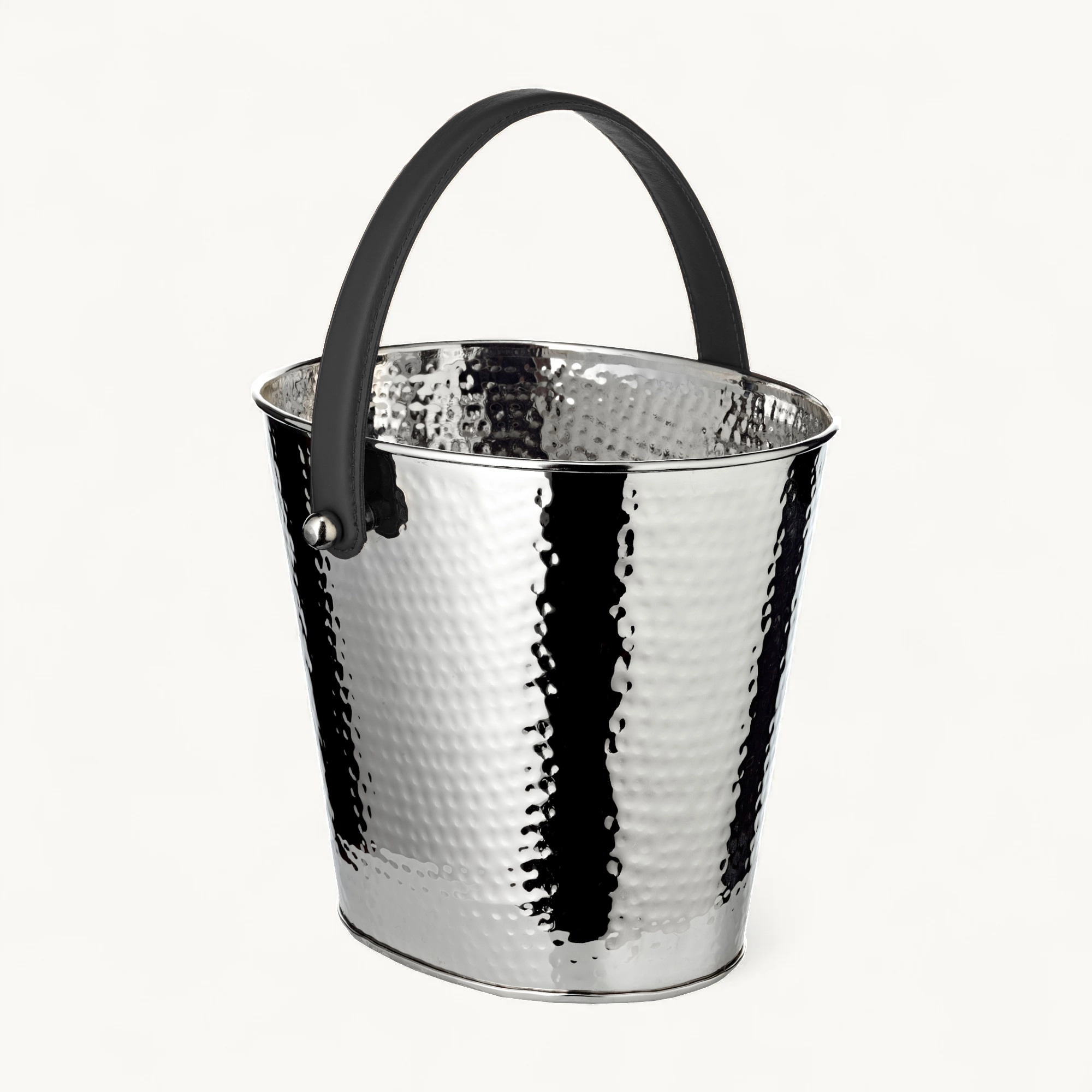 Sektkühler Gavin (26 x 21 cm, H 23 cm), gehämmert, Edelstahl, vernickelt