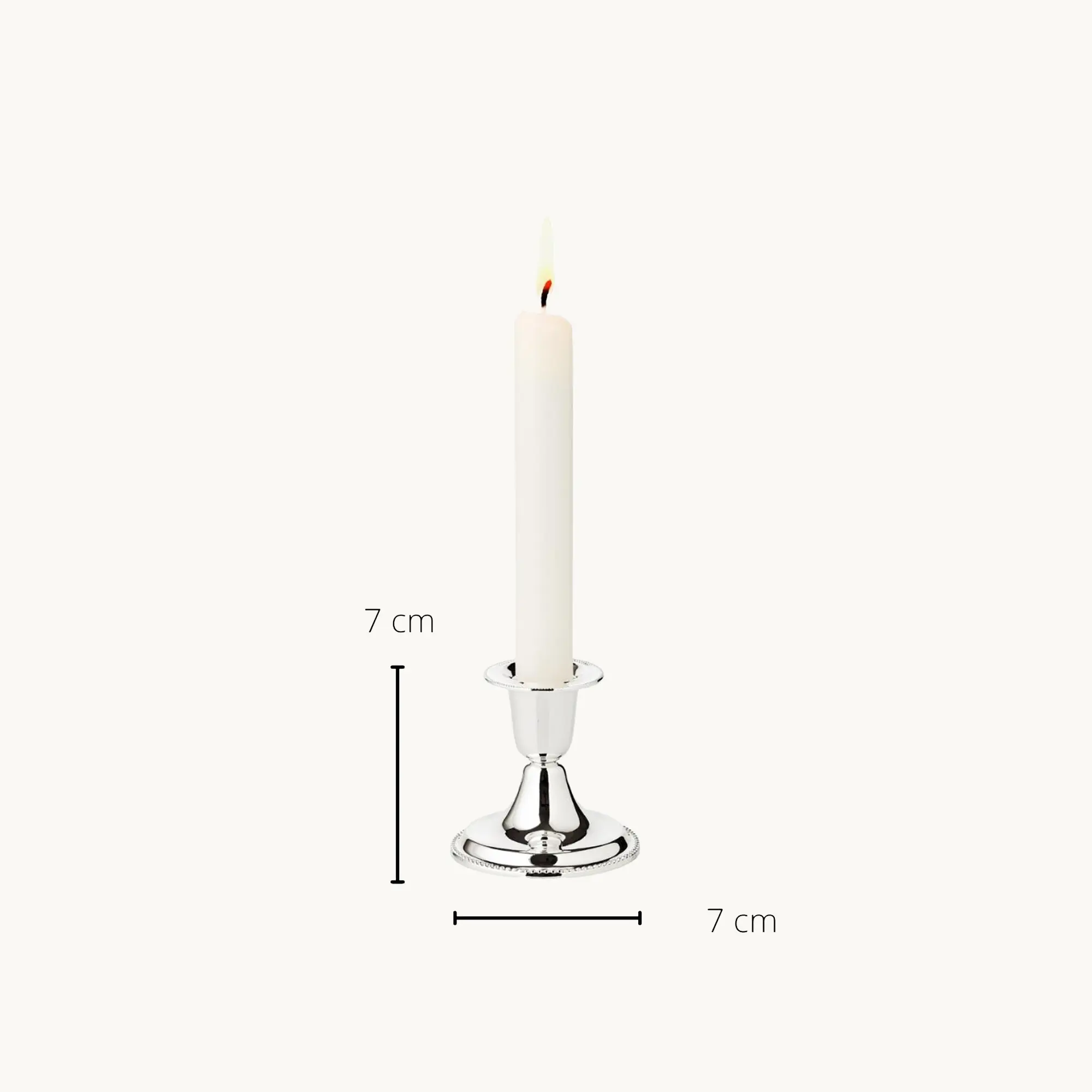Kerzenleuchter Perla (Höhe 7 cm), Perlenrand, silberfarben, edel versilbert, anlaufgeschützt Kerzenleuchter Perla (Höhe 7 cm), Perlenrand, silberfarben, edel versilbert, anlaufgeschützt