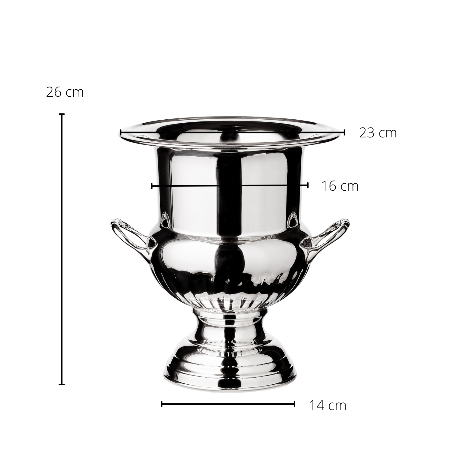 Flaschenkühler Queen Anne (Höhe 26 cm, Ø 23 cm), mit Griffen, schwerversilbert