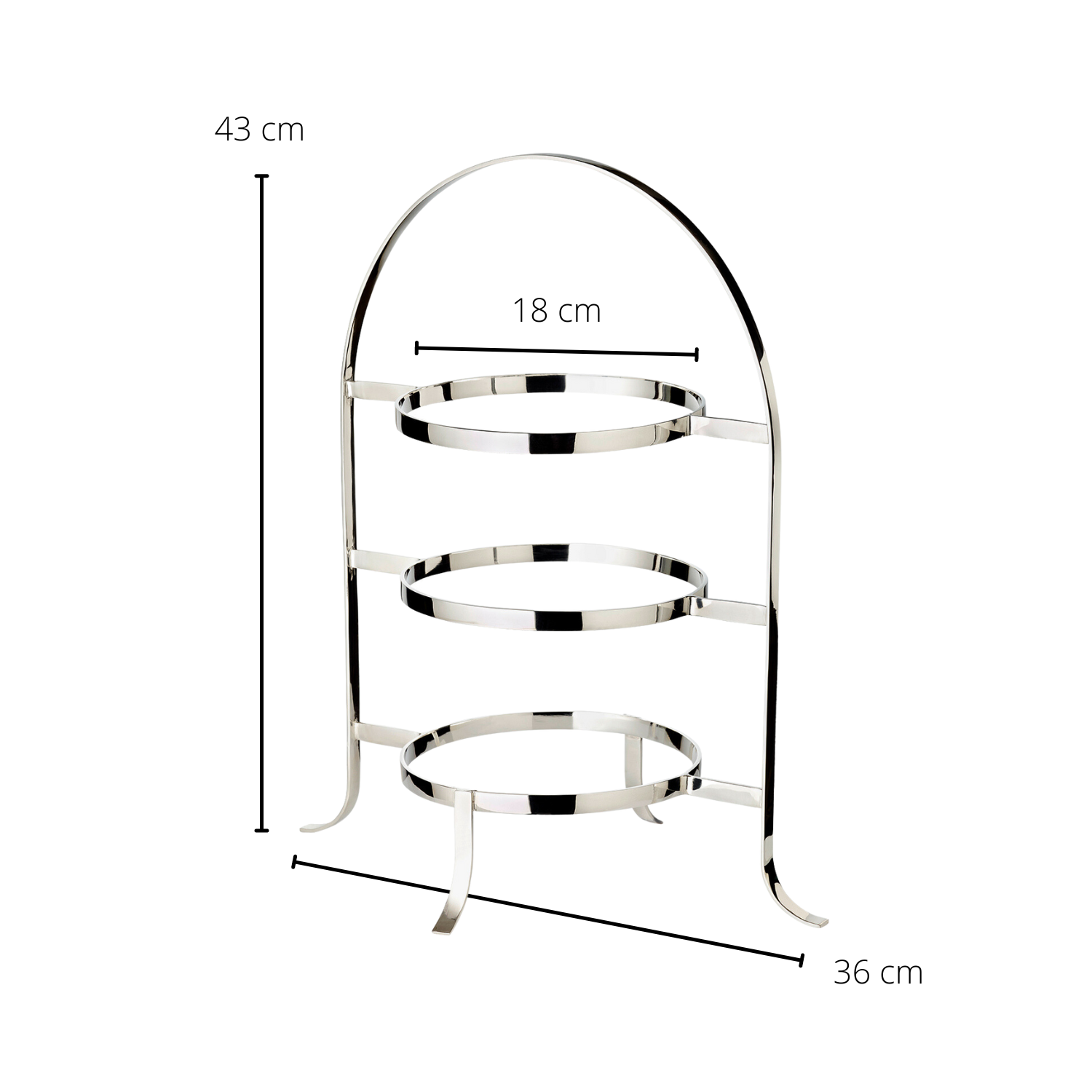 Telleretagere Sina (Höhe 43 cm) schwerversilbert, für 3 Teller ø 20 bis 28 cm