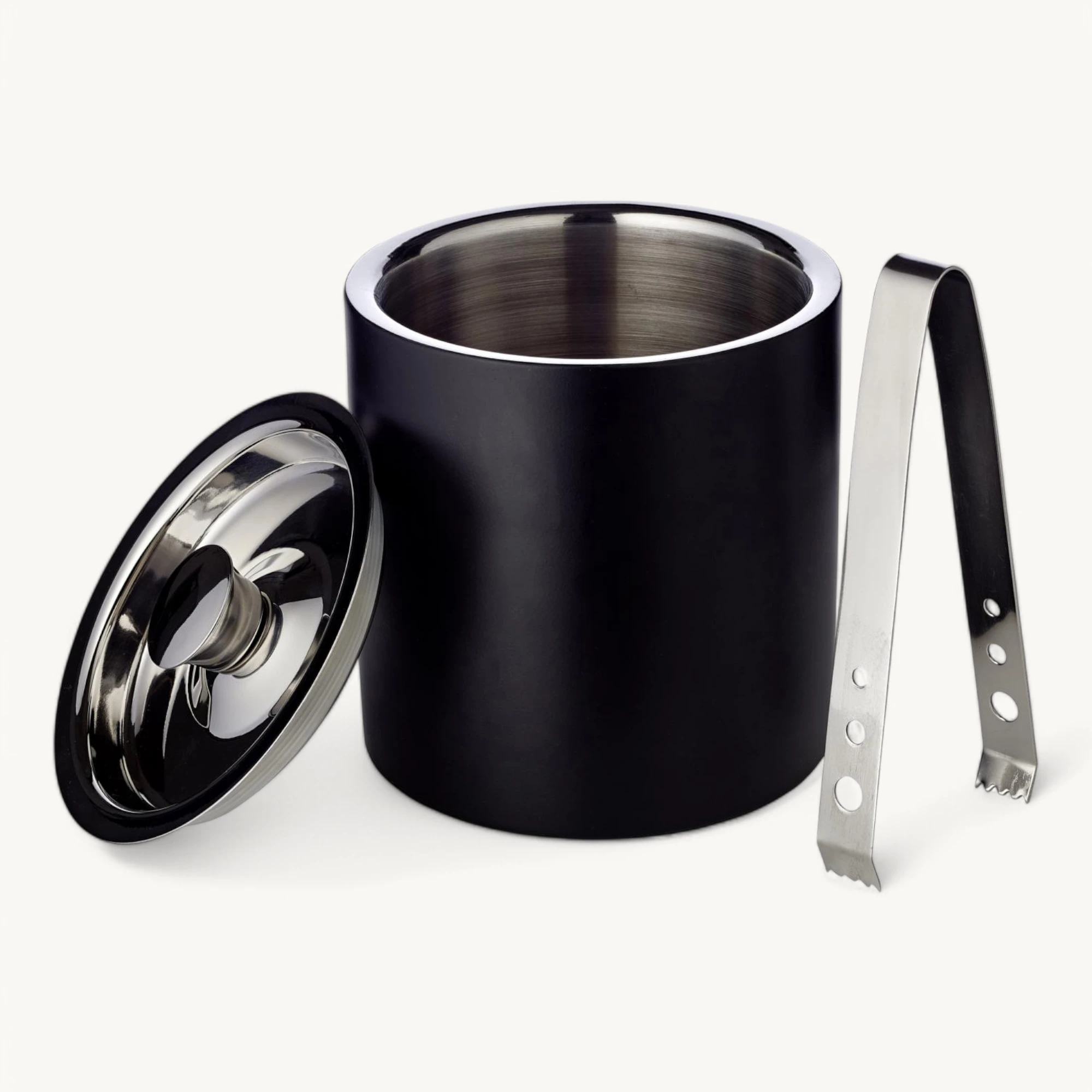 2. Wahl Eiseimer Pearl, mit Deckel und Eiszange, H 16 cm, ø 15 cm, außen matt schwarz 2. Wahl Eiseimer Pearl, mit Deckel und Eiszange, H 16 cm, ø 15 cm, außen matt schwarz